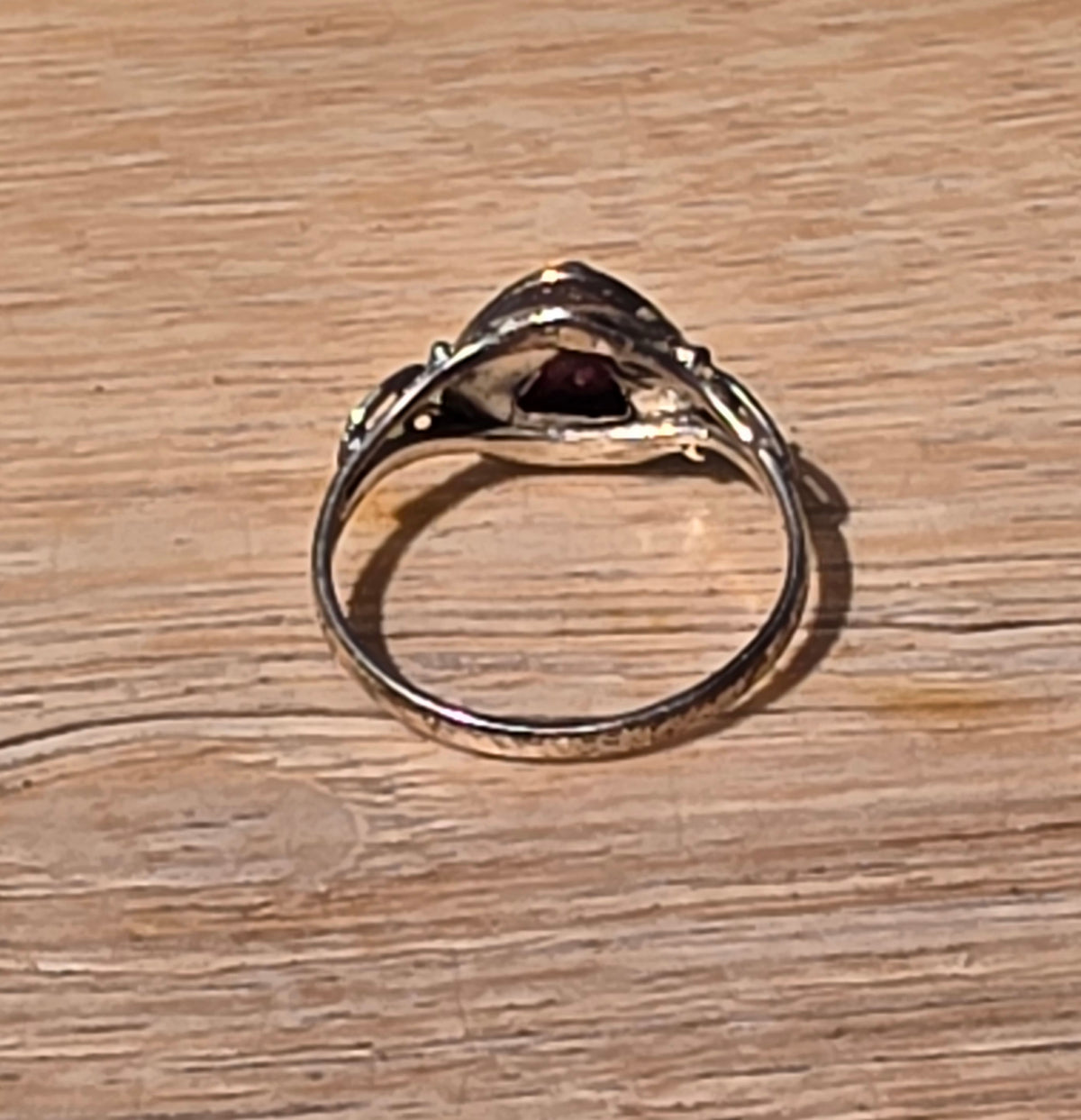 Sterling Silver Ruby Gemstone Ring - Size 7