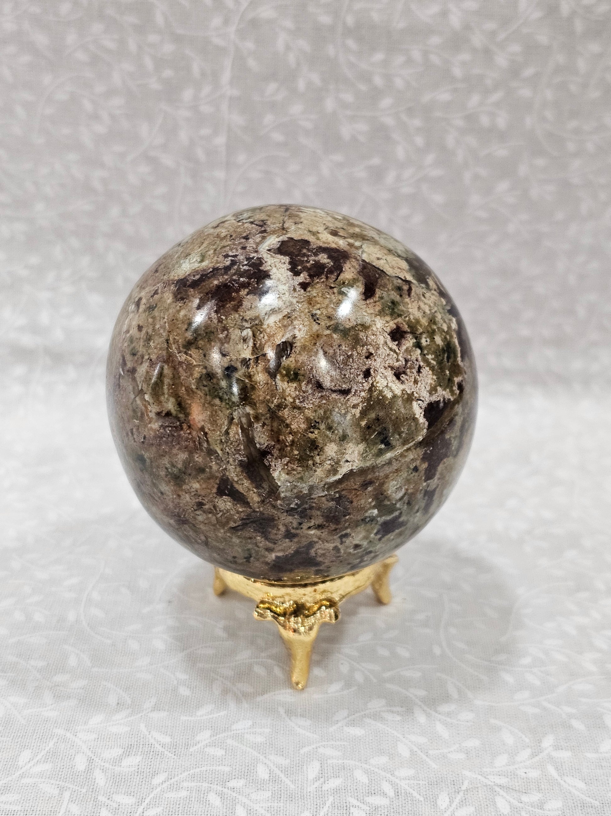 Green Cherry Blossom Crystal Sphere