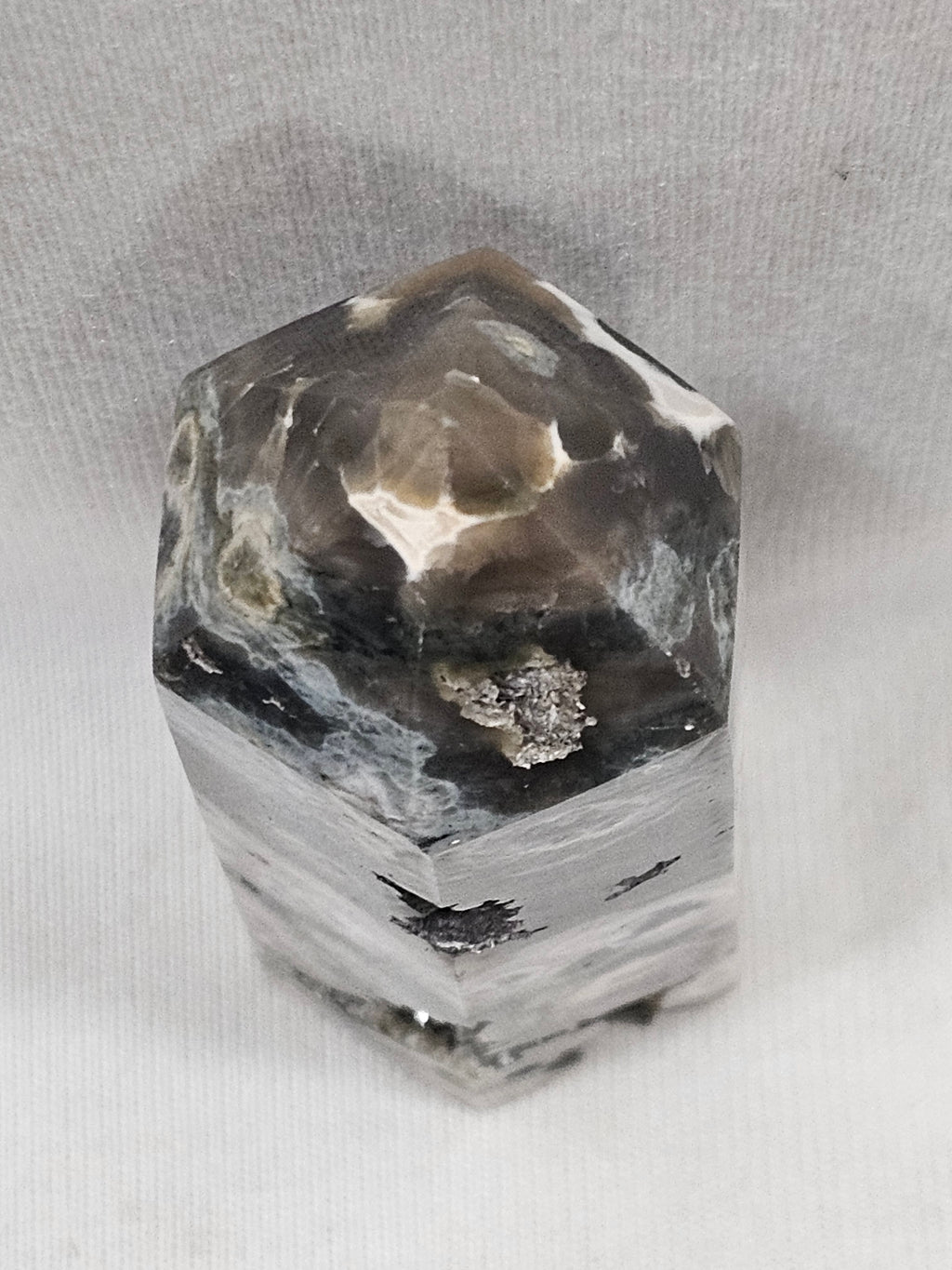 Moss Agate Crystal Tower - Natural Green Stone Point