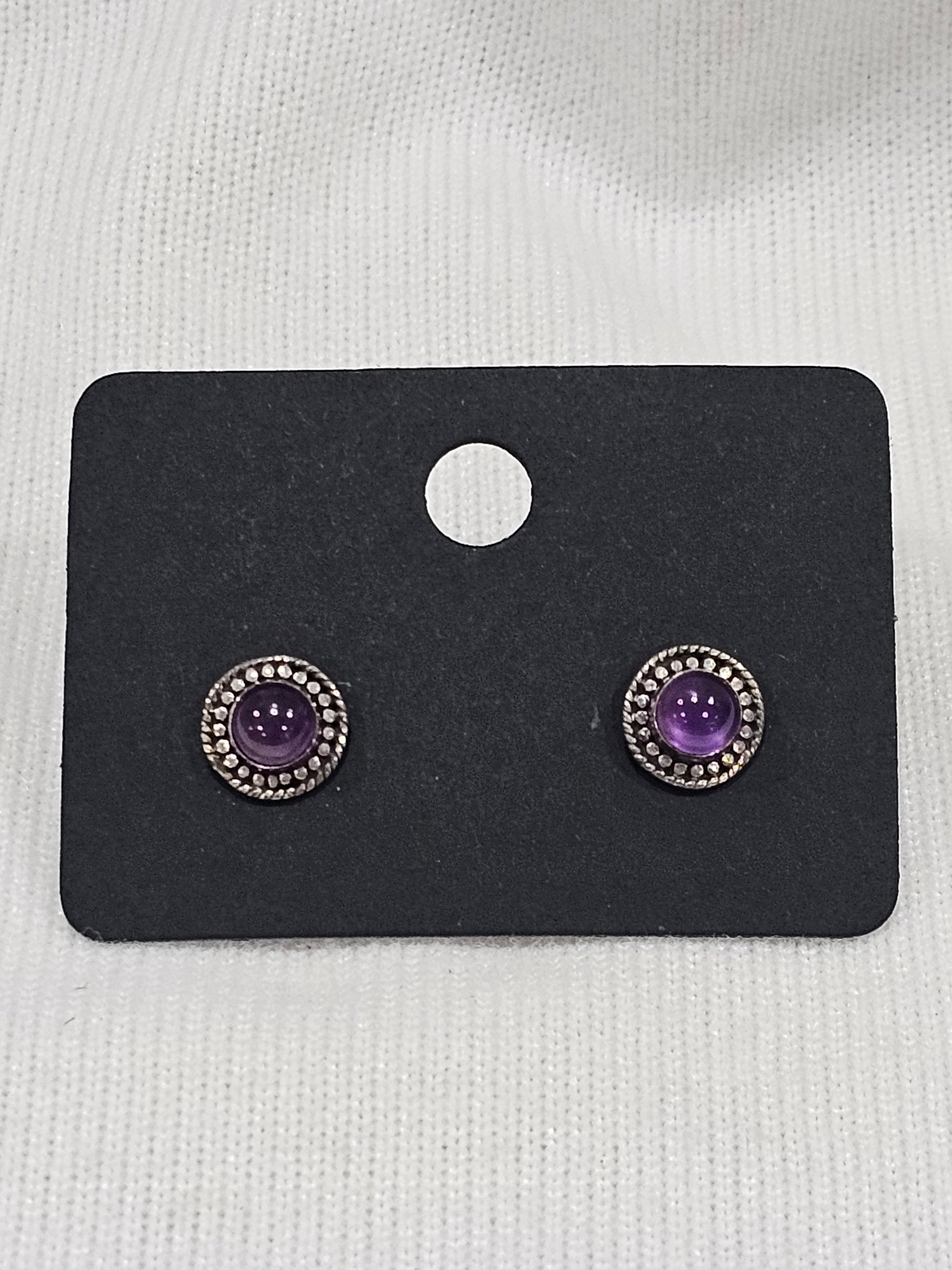 Amethyst Gemstone Sterling Silver Earrings