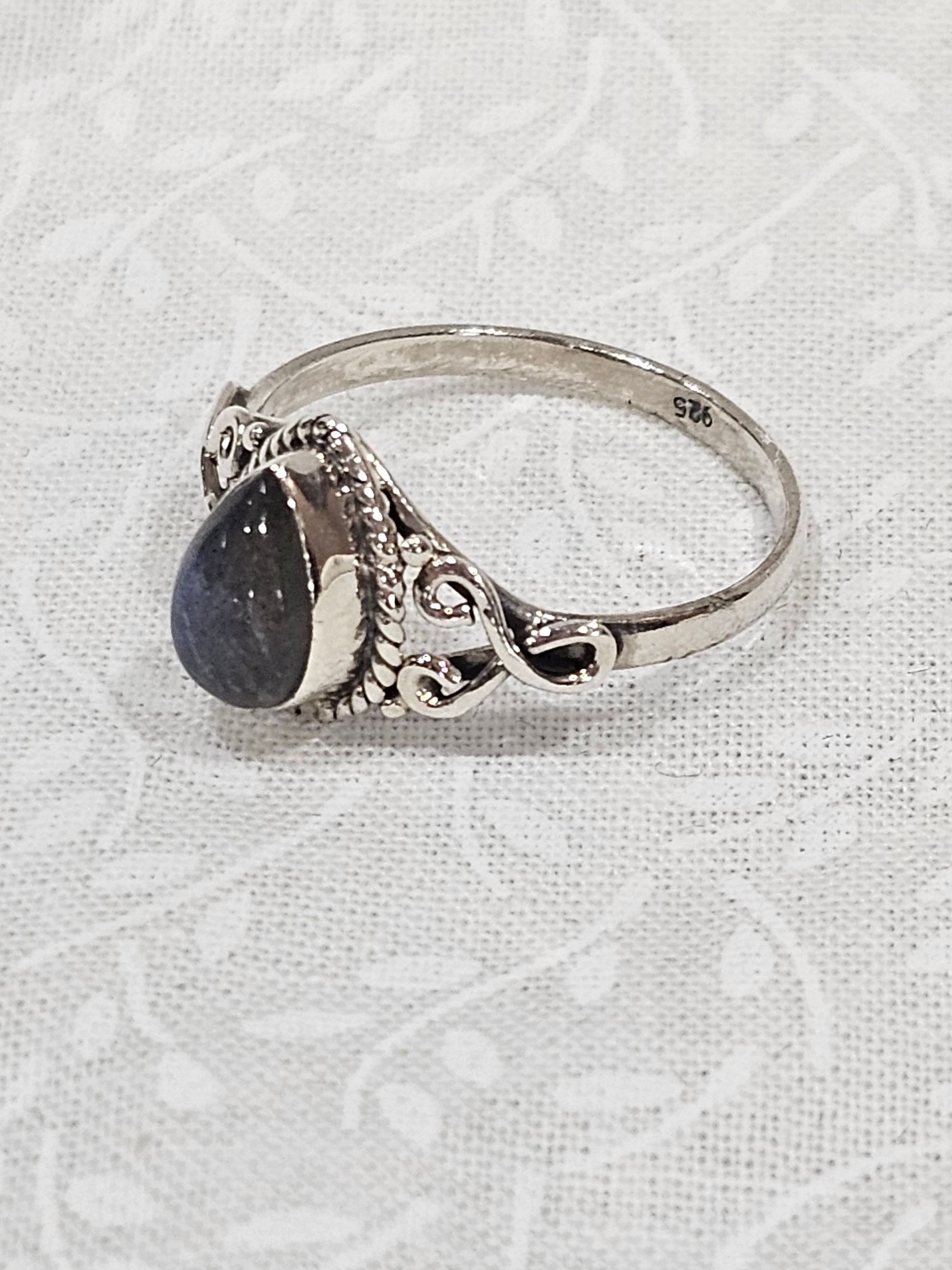 Sterling Silver Turquoise Gemstone Ring Handcrafted - Size 7.5