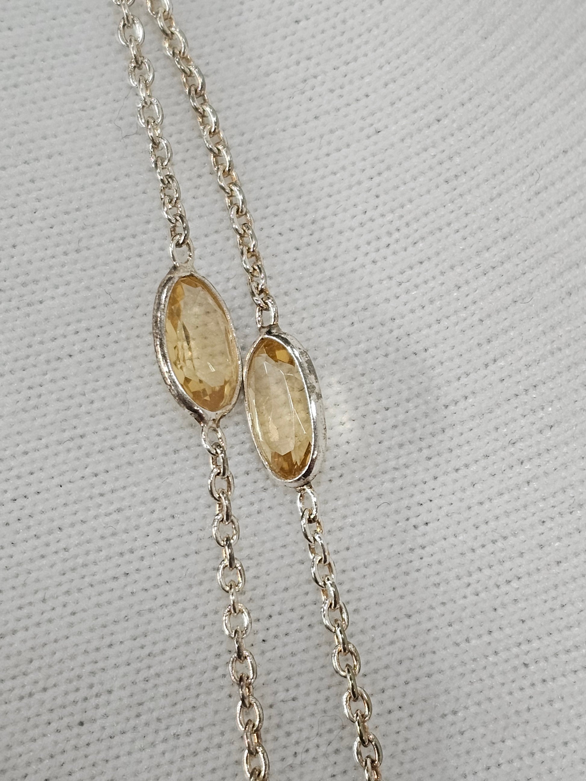 Citrine Necklace - Natural Gemstone 30" Chain