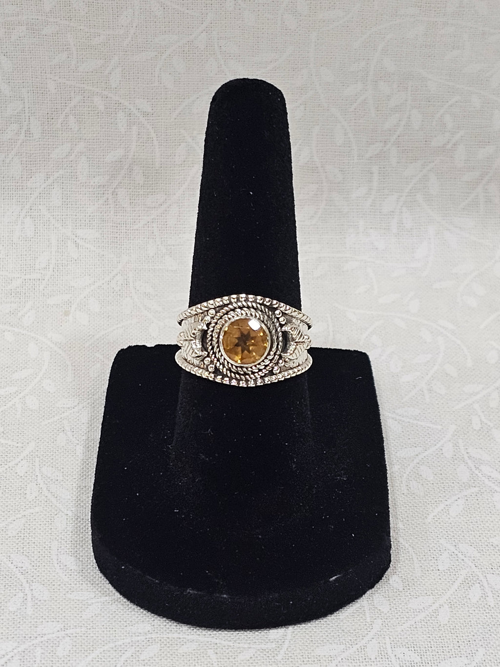 Sterling Silver Citrine Gemstone Ring 6
