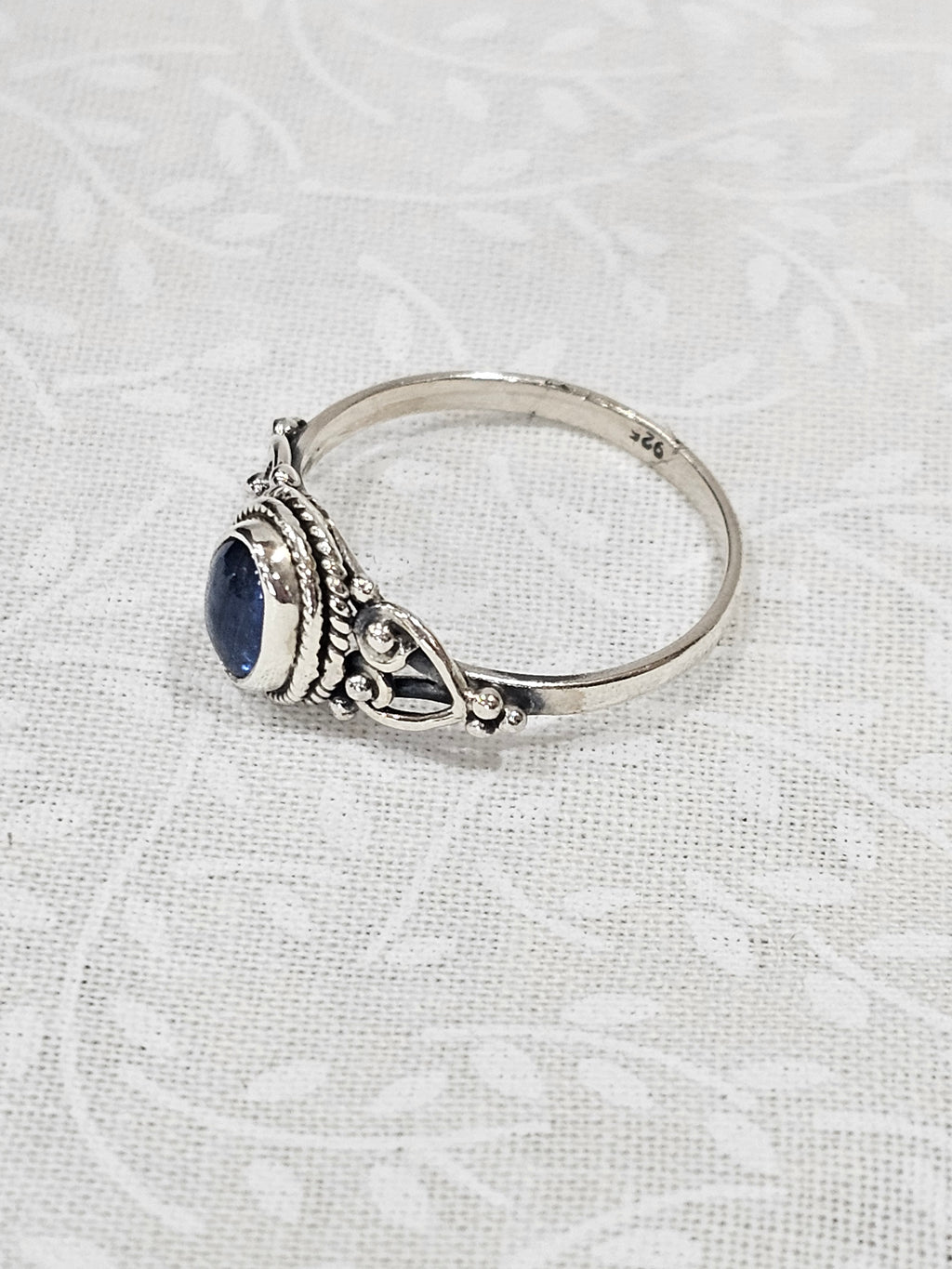 Sterling Silver Sapphire Gemstone Ring 8.5