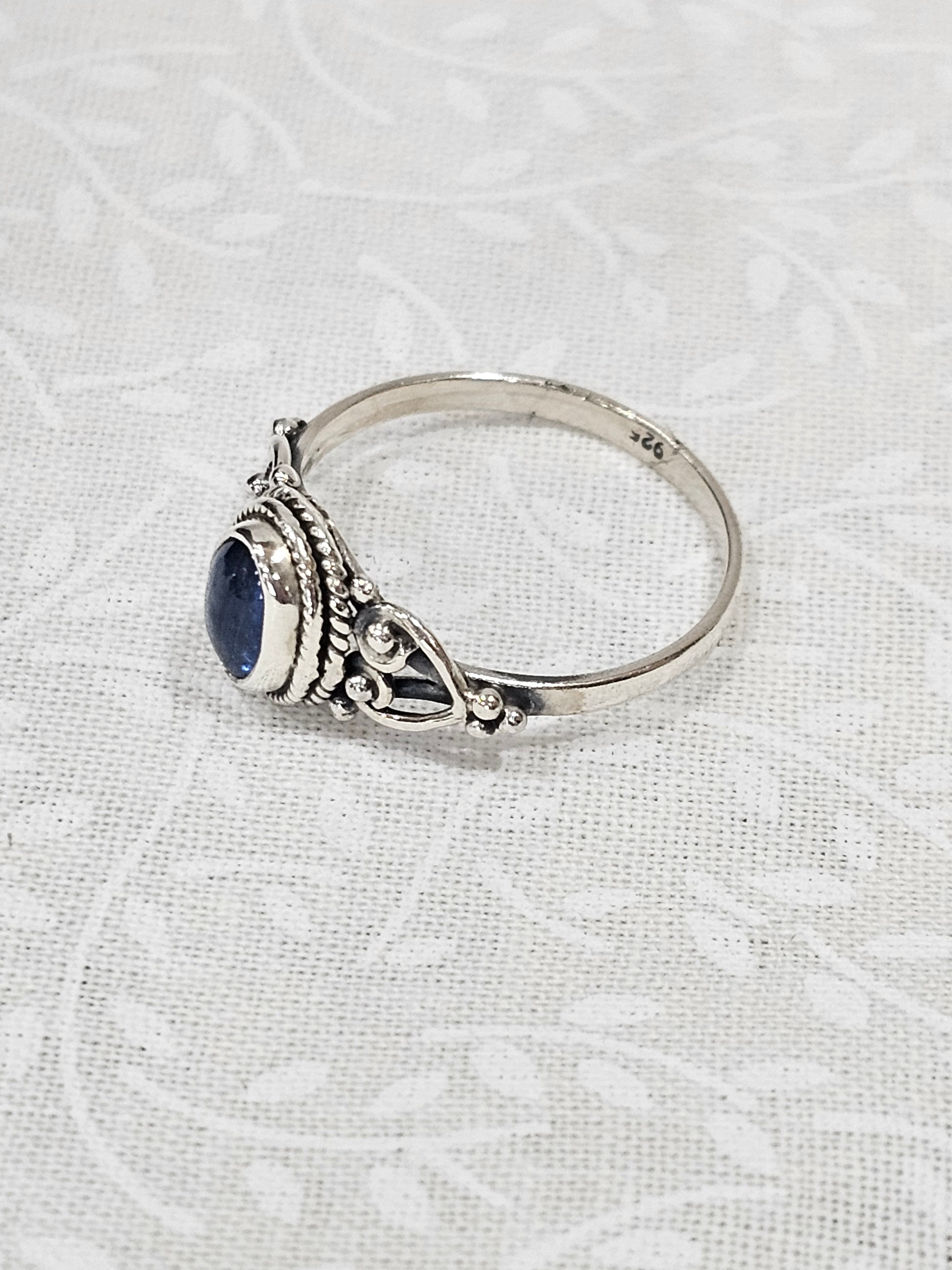 Sterling Silver Sapphire Gemstone Ring 8.5