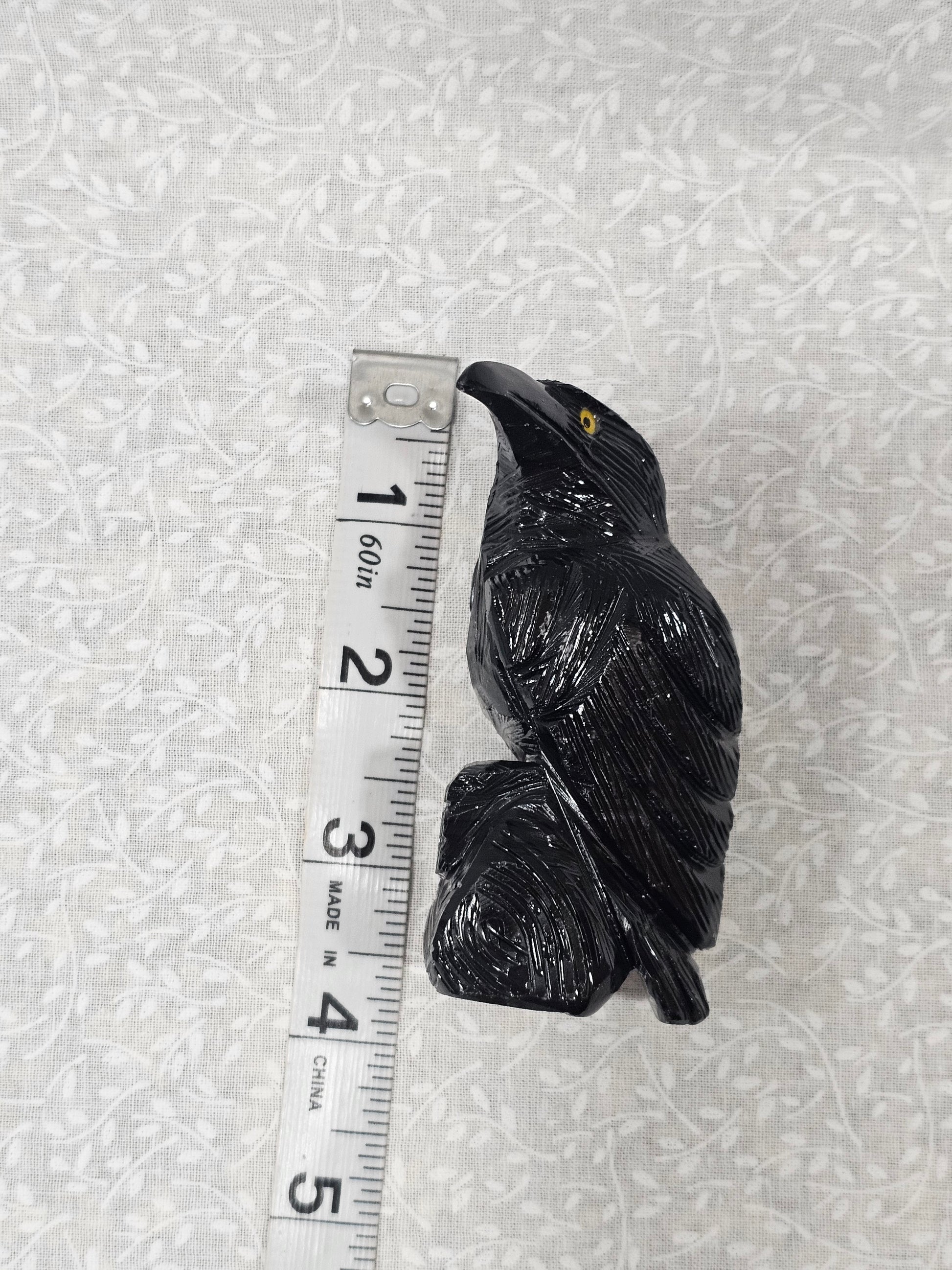 Black Onyx Crystal Raven 3.75 Inch