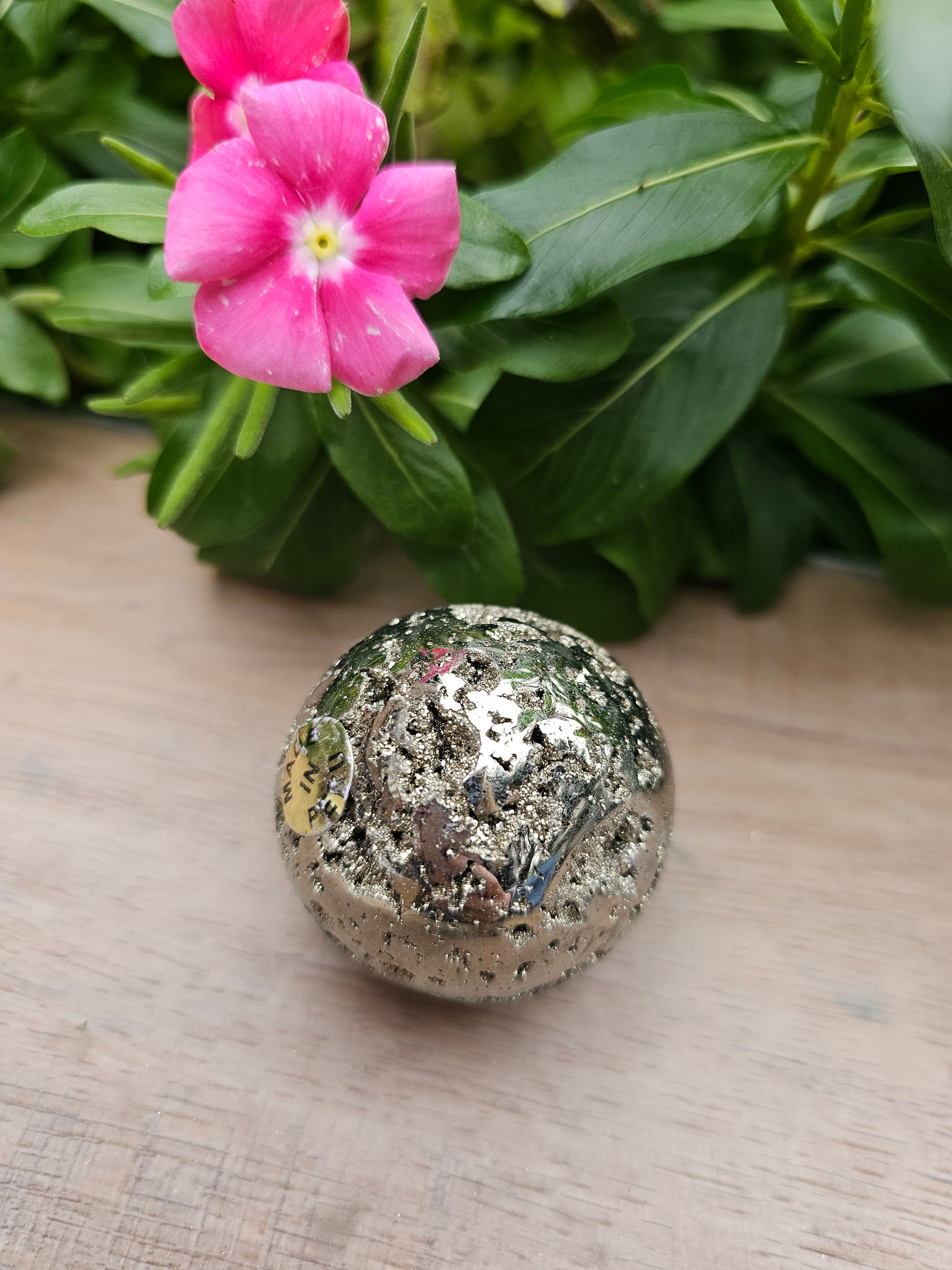 Pyrite Crystal Sphere - 44mm Polished Fool's Gold Ball