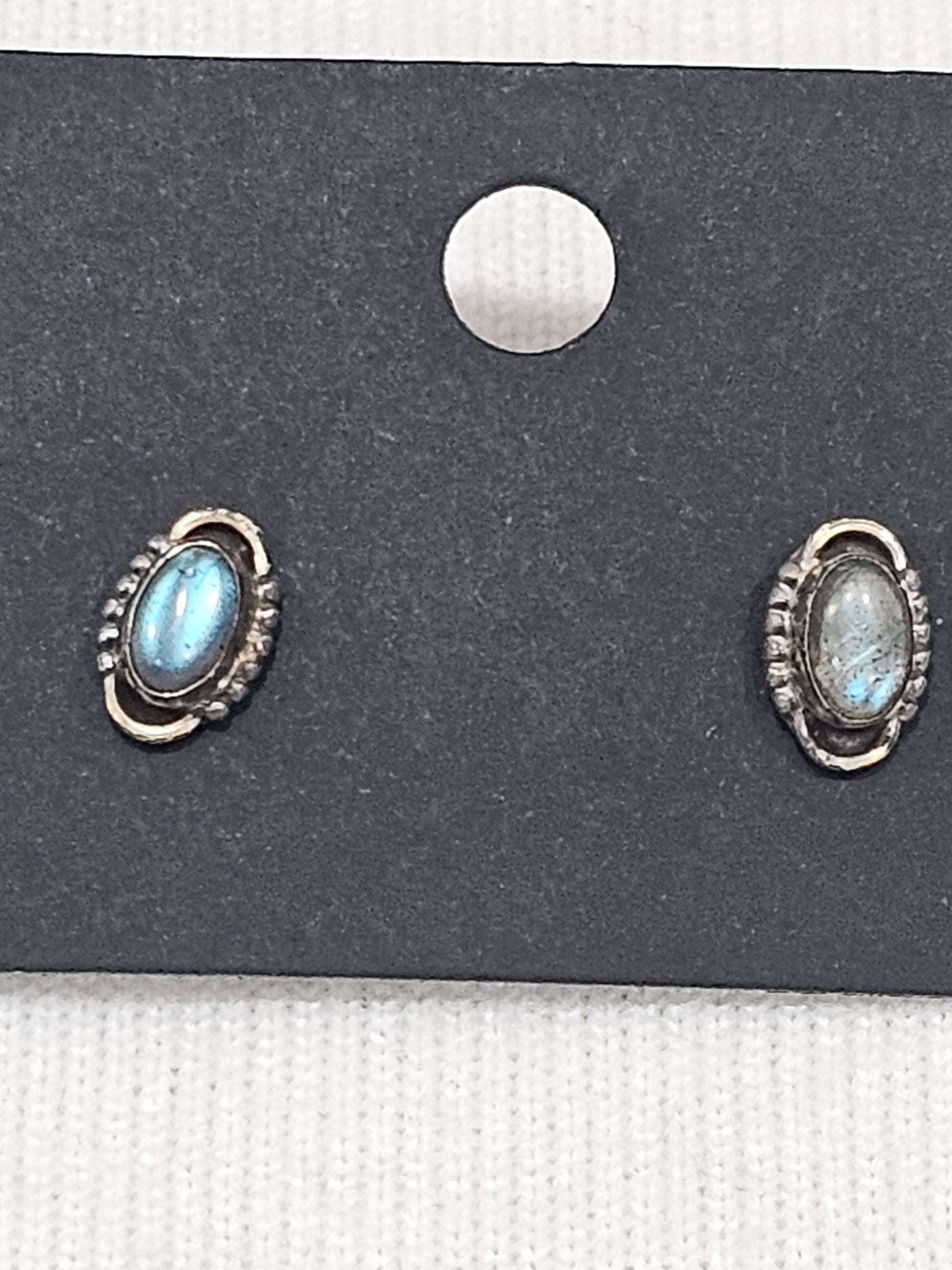 Labradorite Earrings - Natural Gemstone Sterling Silver