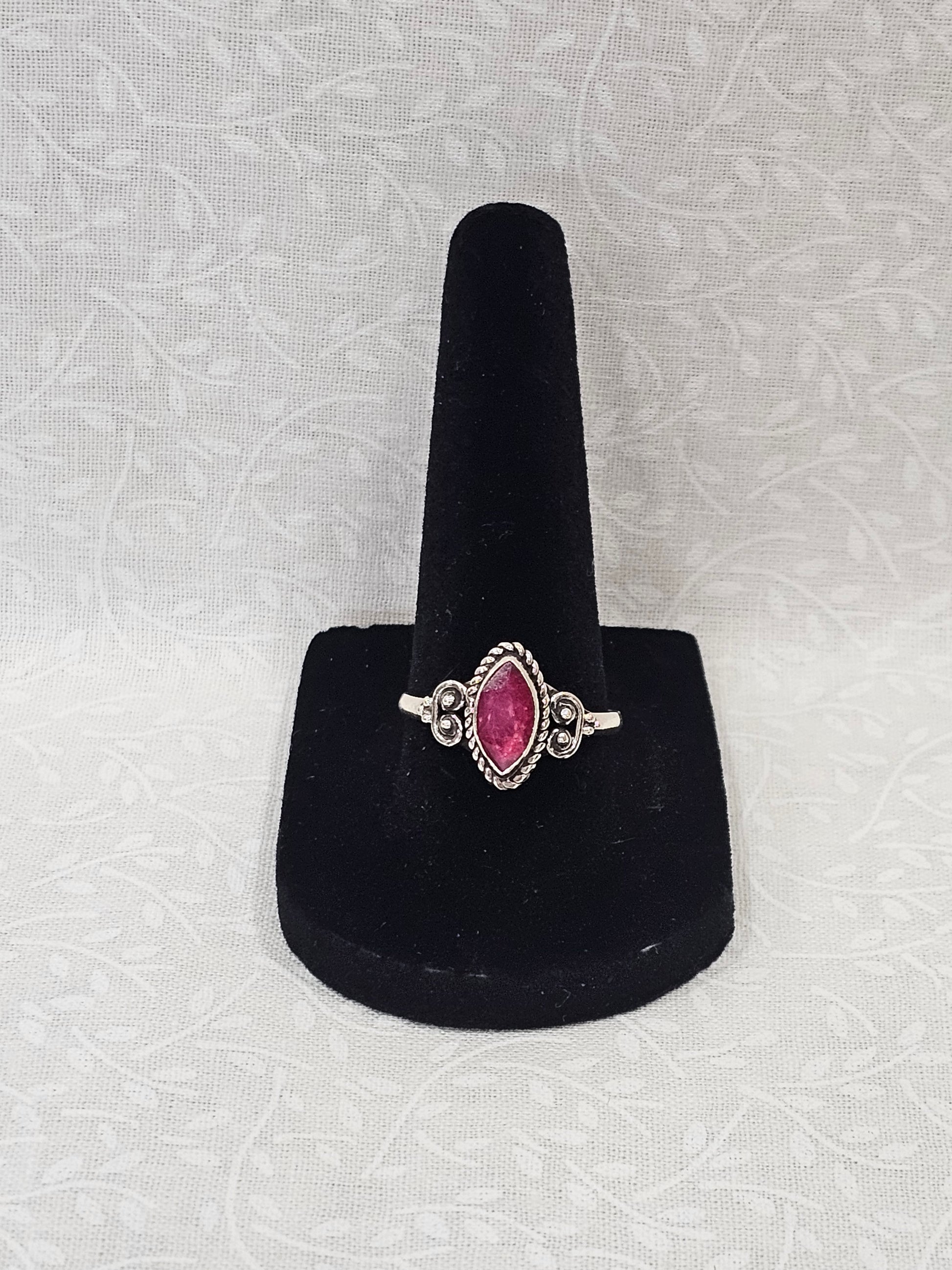 Sterling Silver Ruby Gemstone Ring 8.5