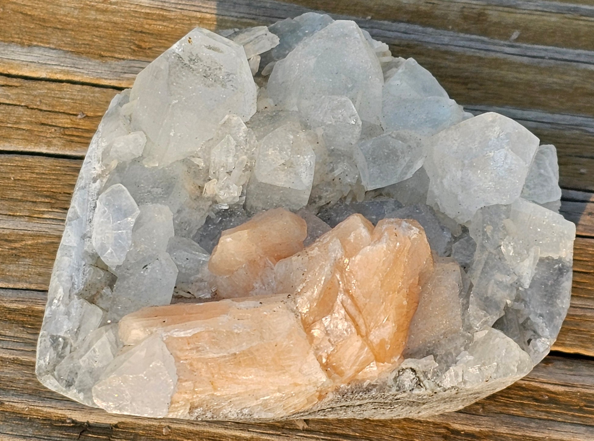 Apophyllite with Stillbite Raw Crystal