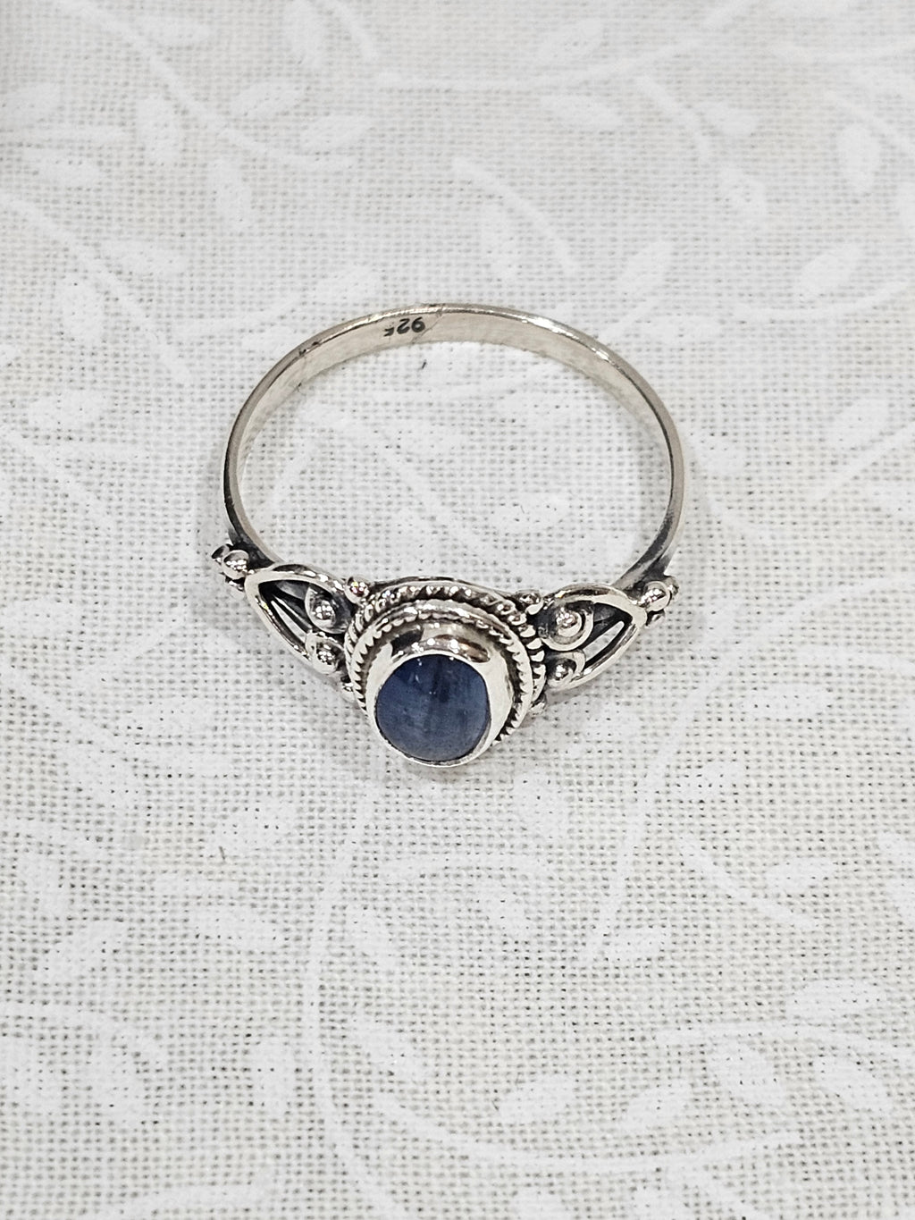 Sterling Silver Sapphire Gemstone Ring 8.5
