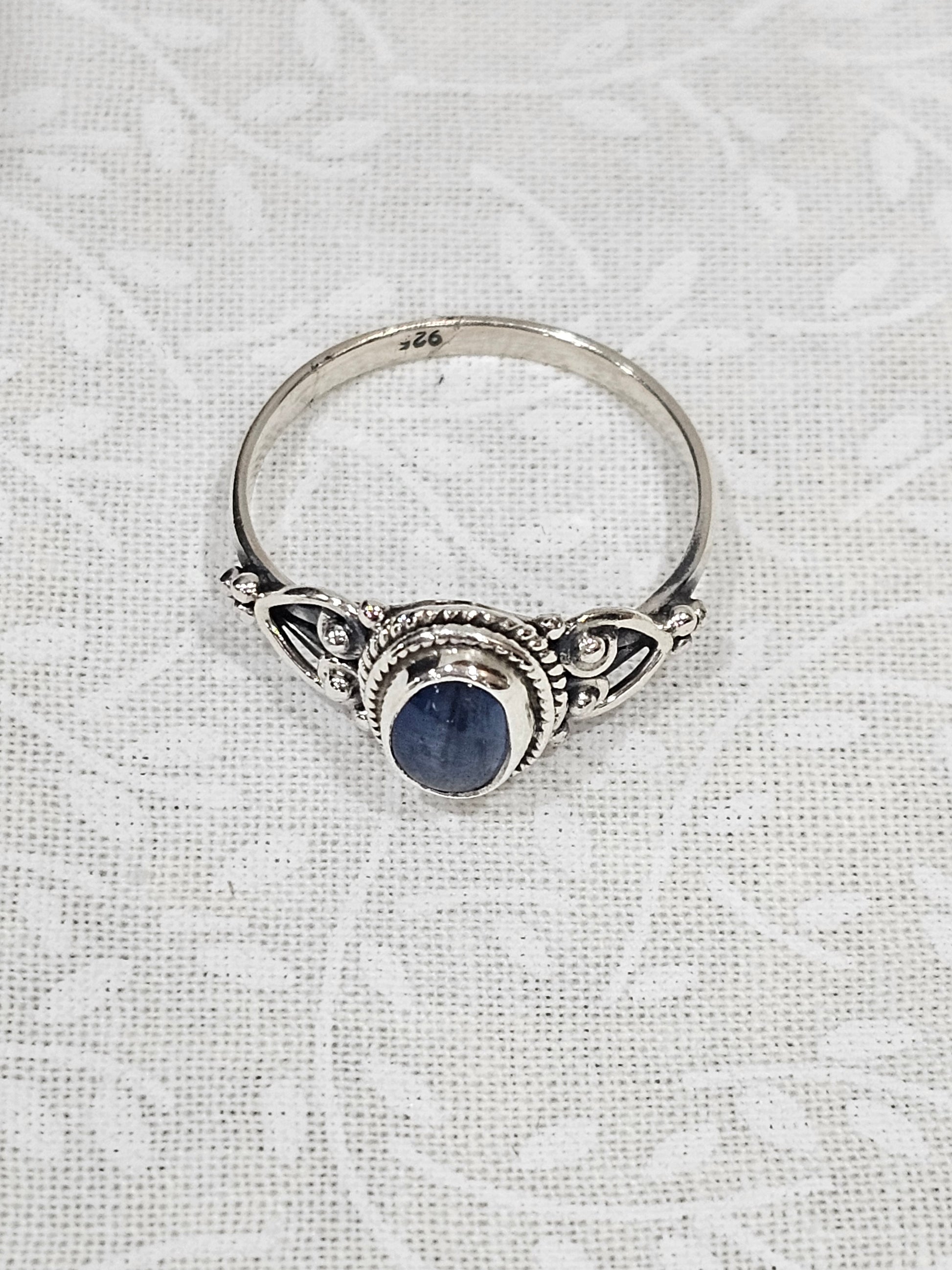 Sterling Silver Sapphire Gemstone Ring 8.5