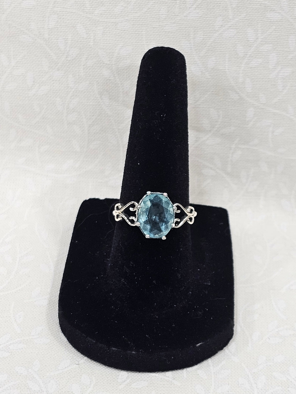 Sterling Silver Blue Topaz Gemstone Ring 6.5