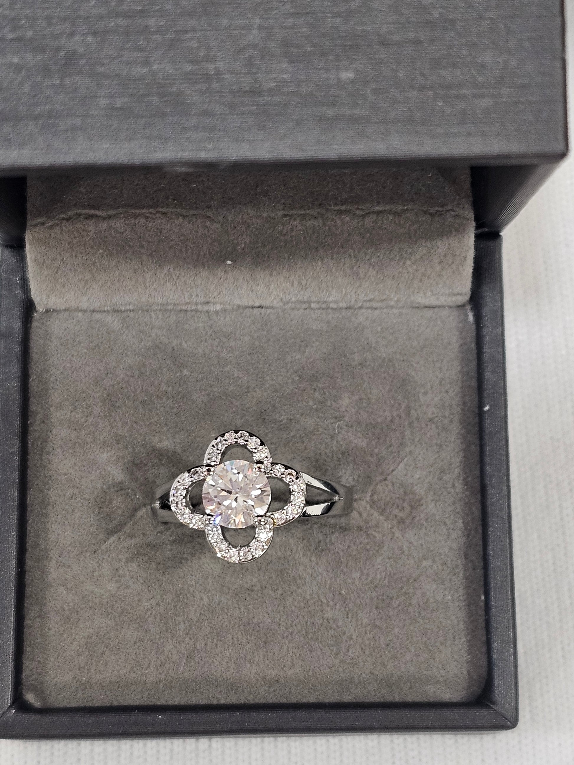 Sapphire Quartz Crystal Ring - Sterling Silver Natural Gemstone Size 7.5 Adjustable