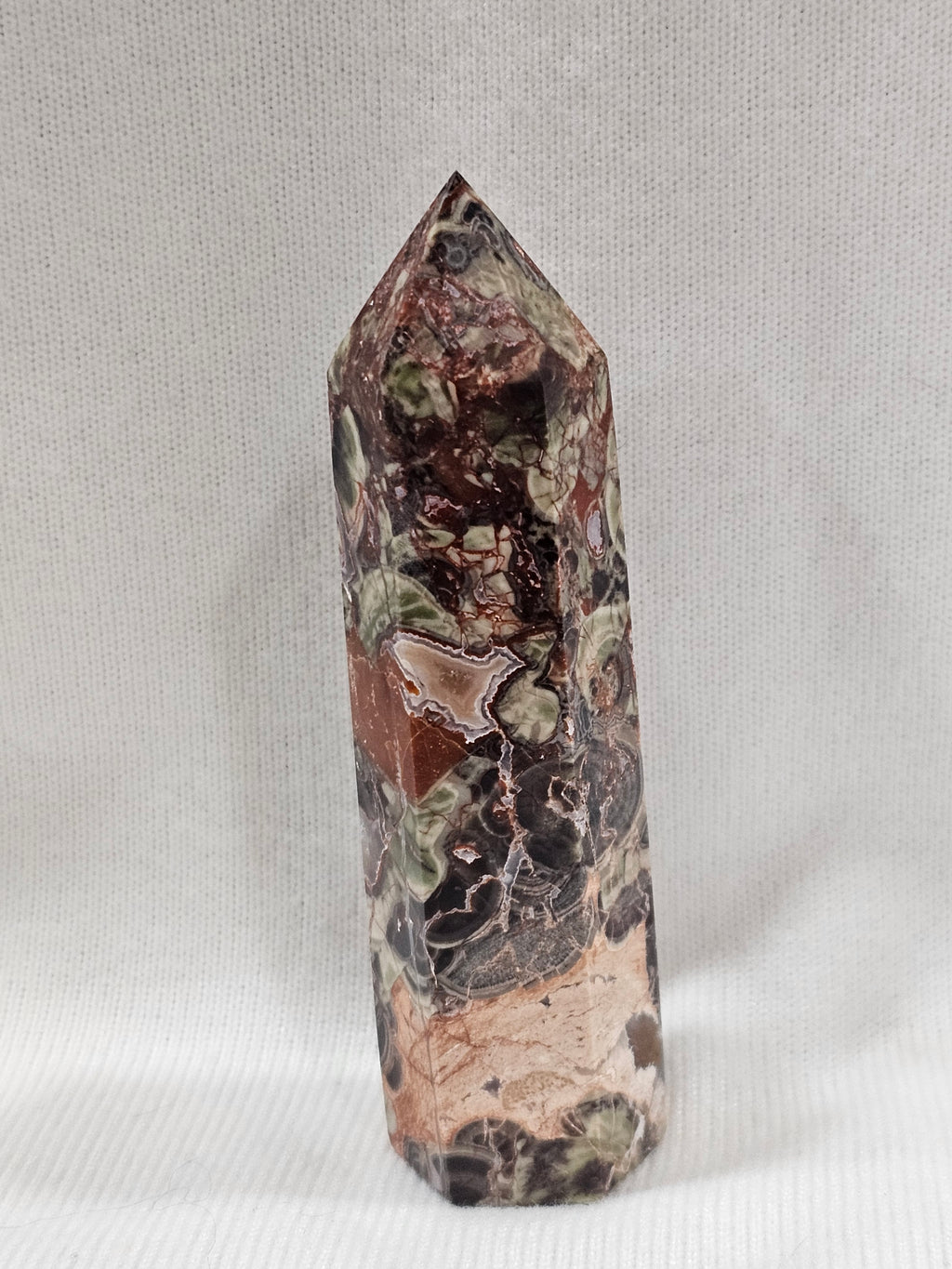 Mexican Crazy Lace Agate Crystal Tower