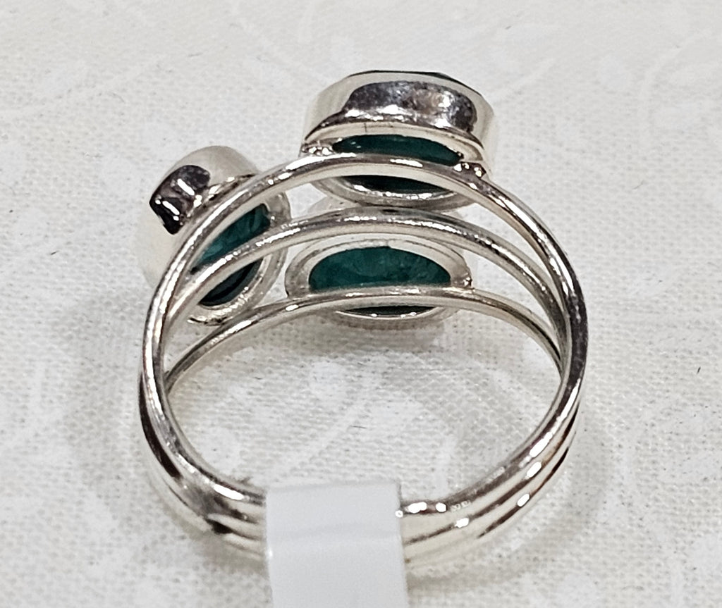 Sterling Silver Amazonite Gemstone Ring 6.5