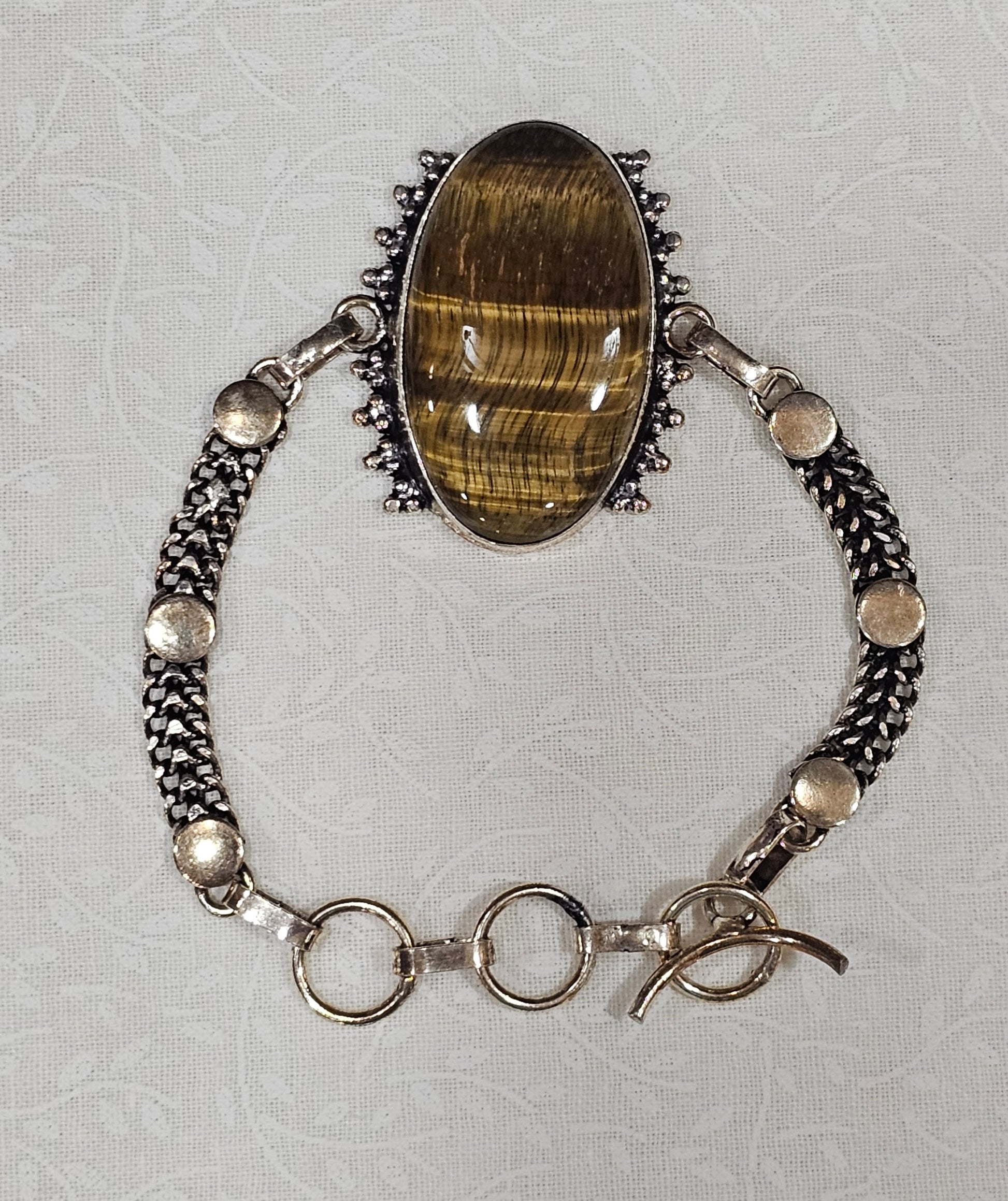 Sterling Silver Tiger's Eye Bracelet