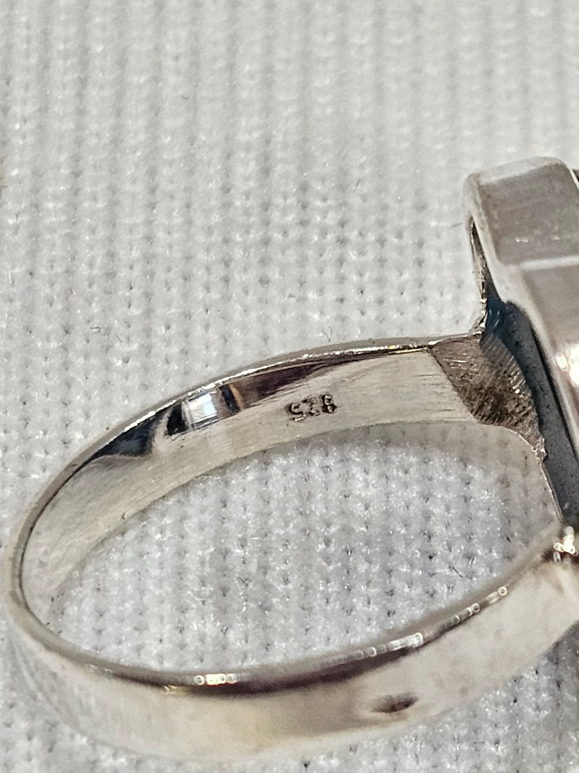 Blue Dahlia Heart Sterling Silver Ring Size 8