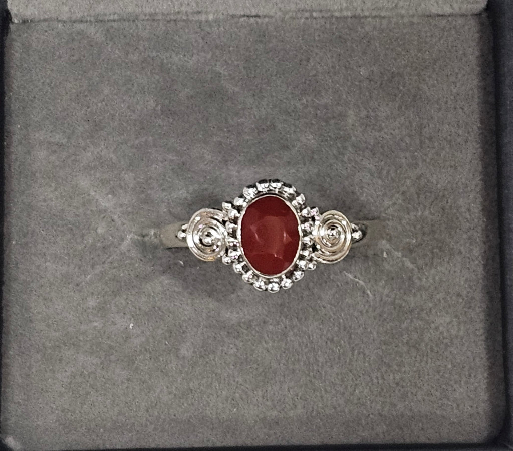 Sterling Silver Garnet Gemstone Ring