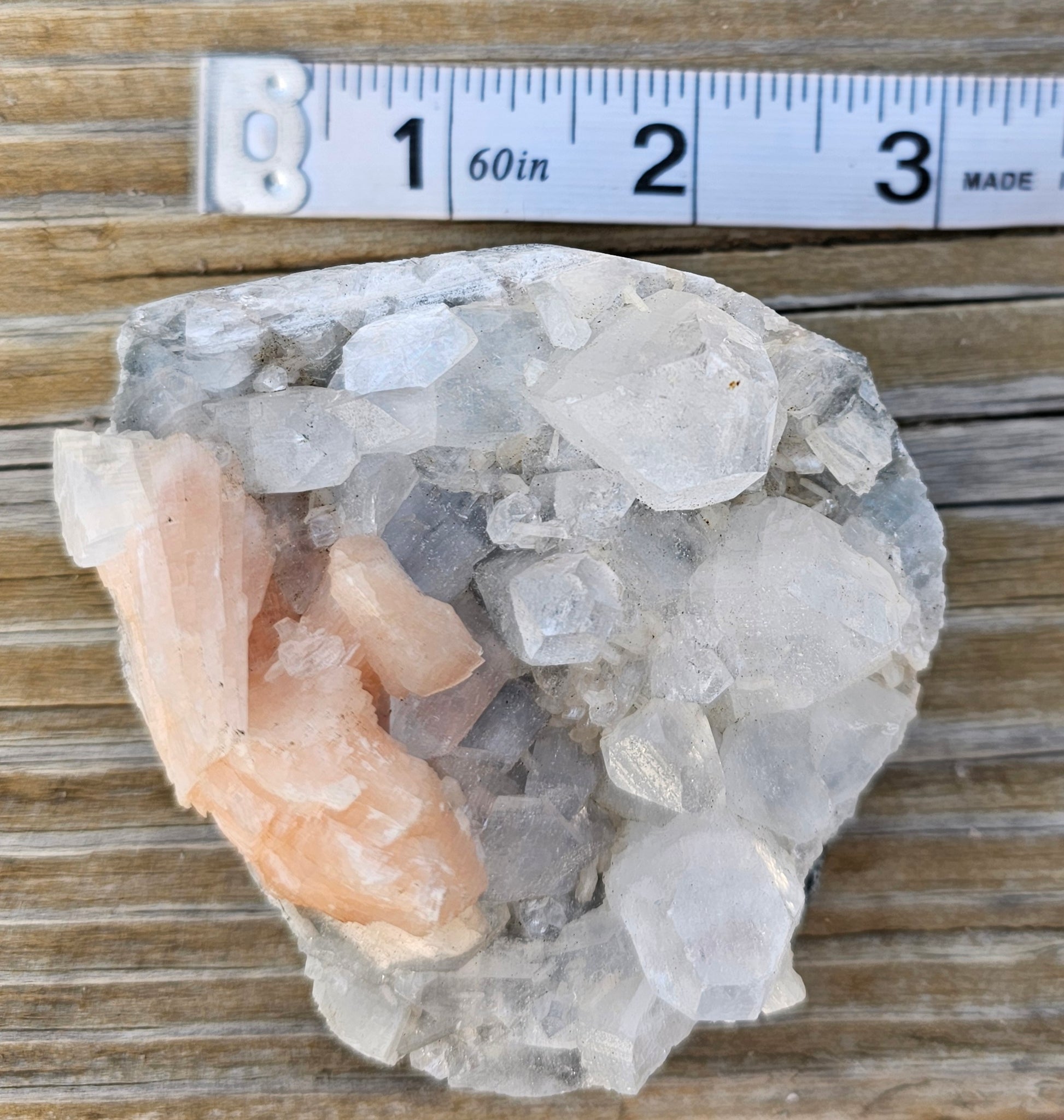 Apophyllite with Stillbite Raw Crystal