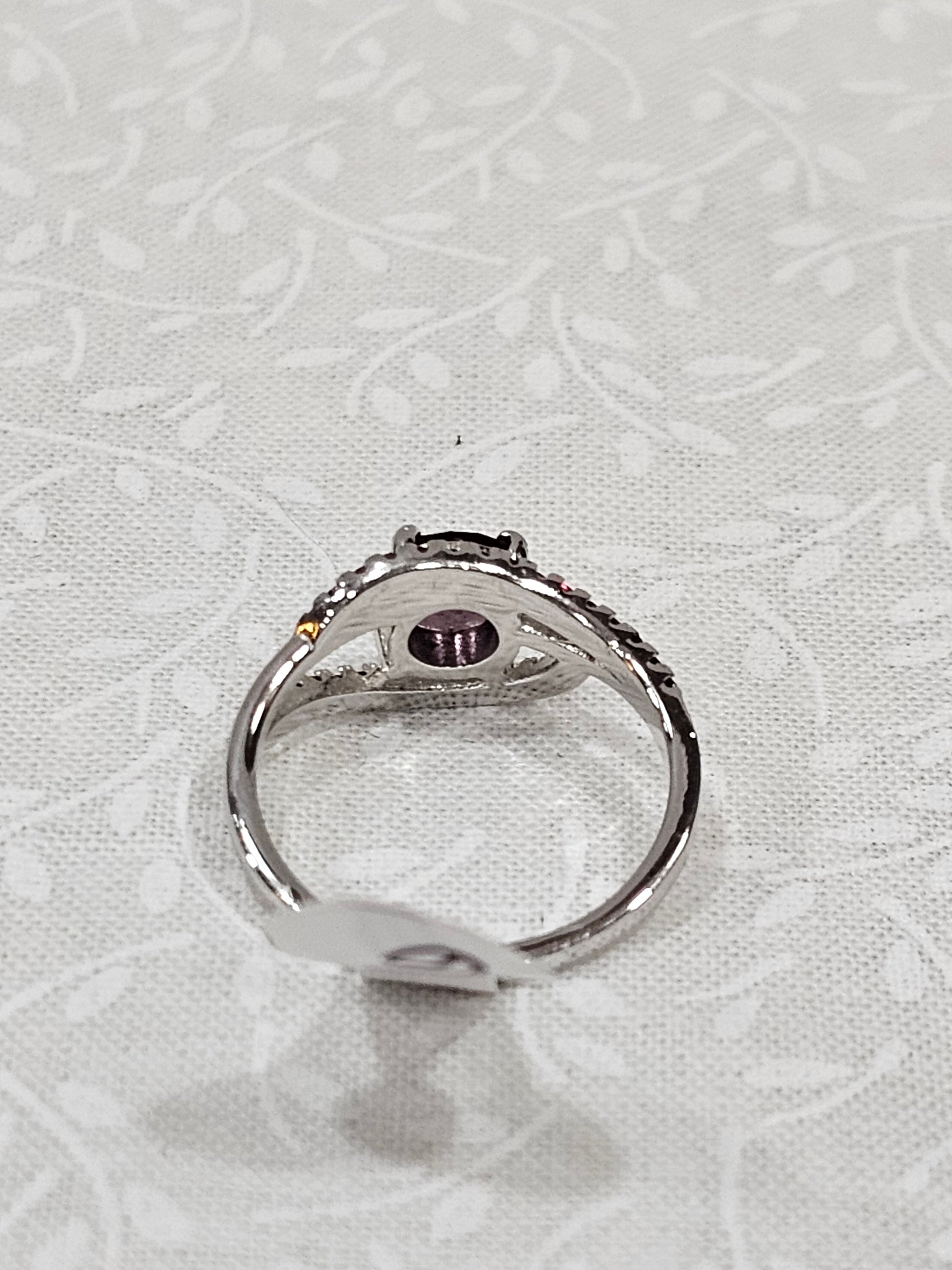 Sterling Silver Purple Spinel & Pink Tourmaline Gemstone Ring 6
