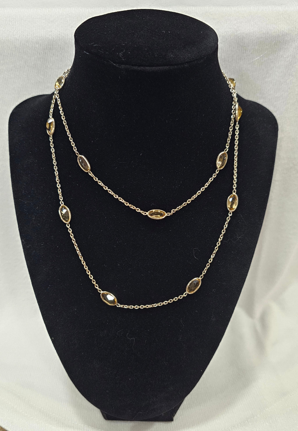 Citrine Necklace - Natural Gemstone 30" Chain