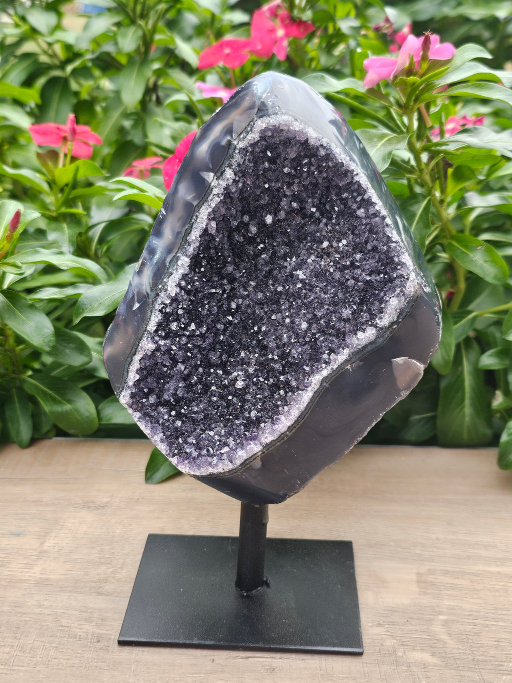 Black Amethyst Raw Crystal On Stand