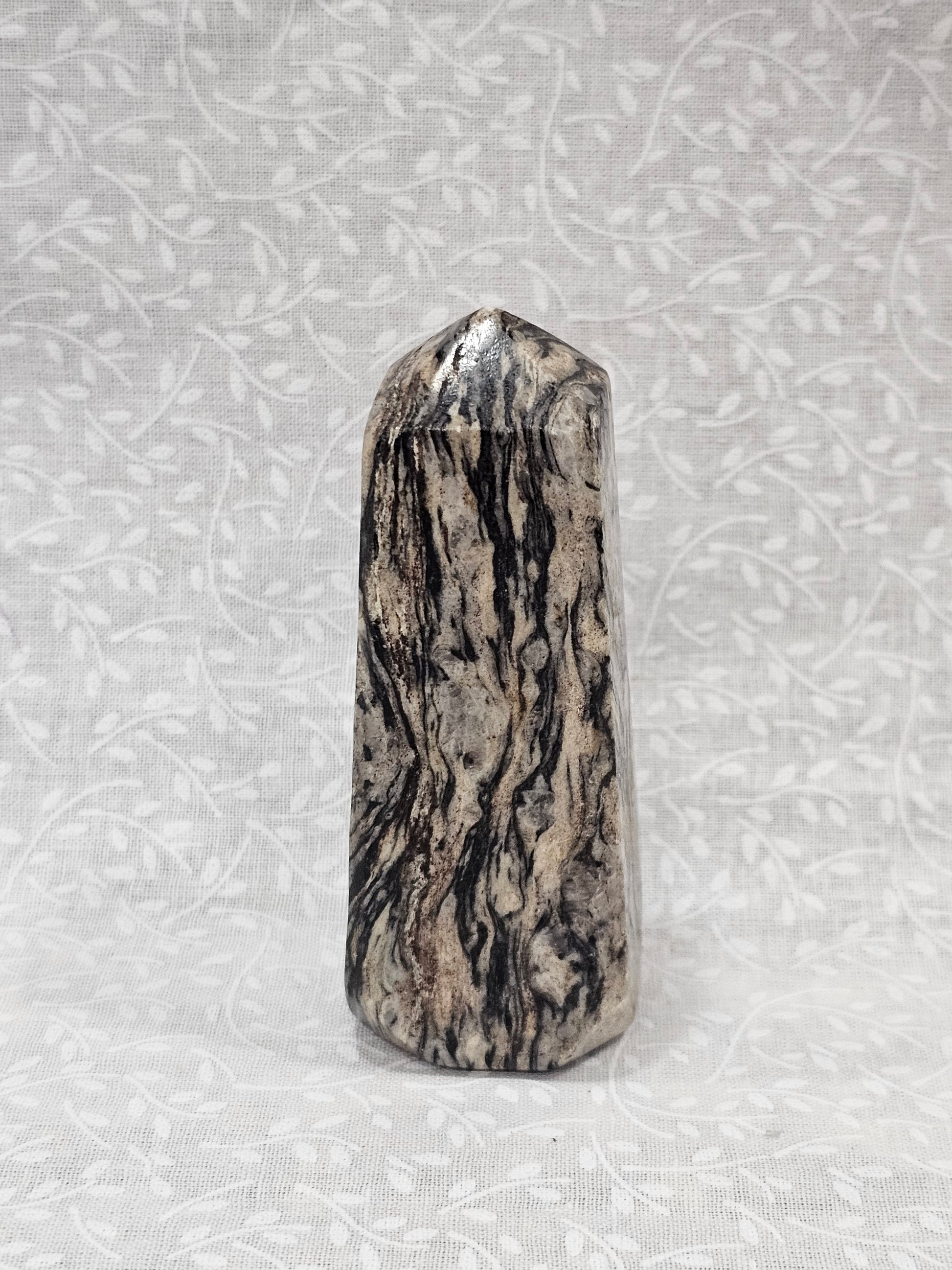 Zebra Calcite Crystal Tower