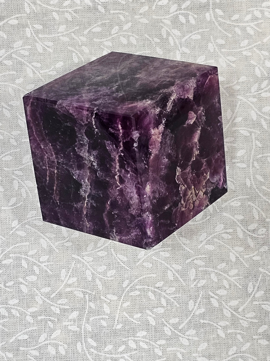 Purple Fluorite Crystal Cube 2 Inch Wide