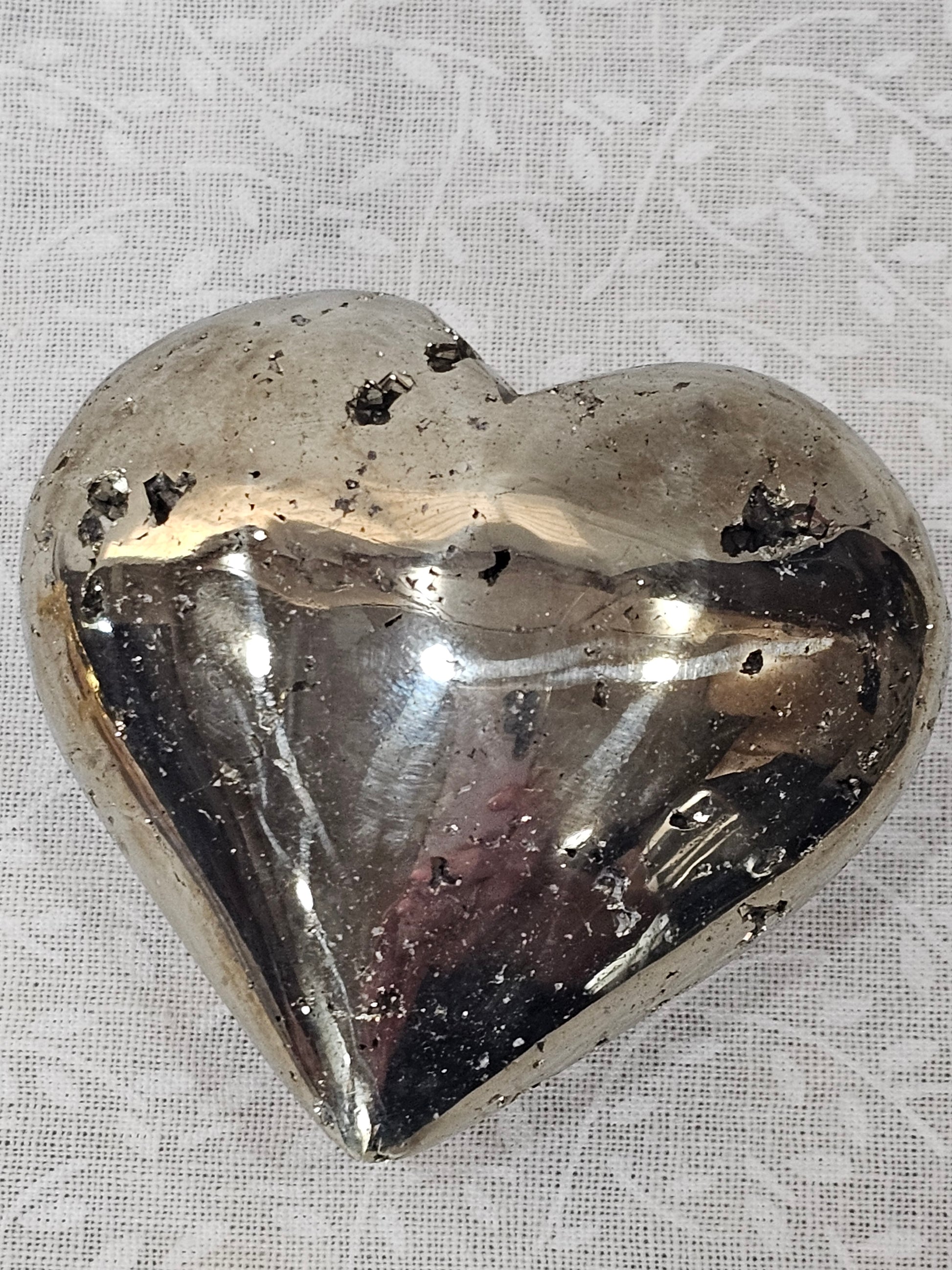 Pyrite Crystal Heart