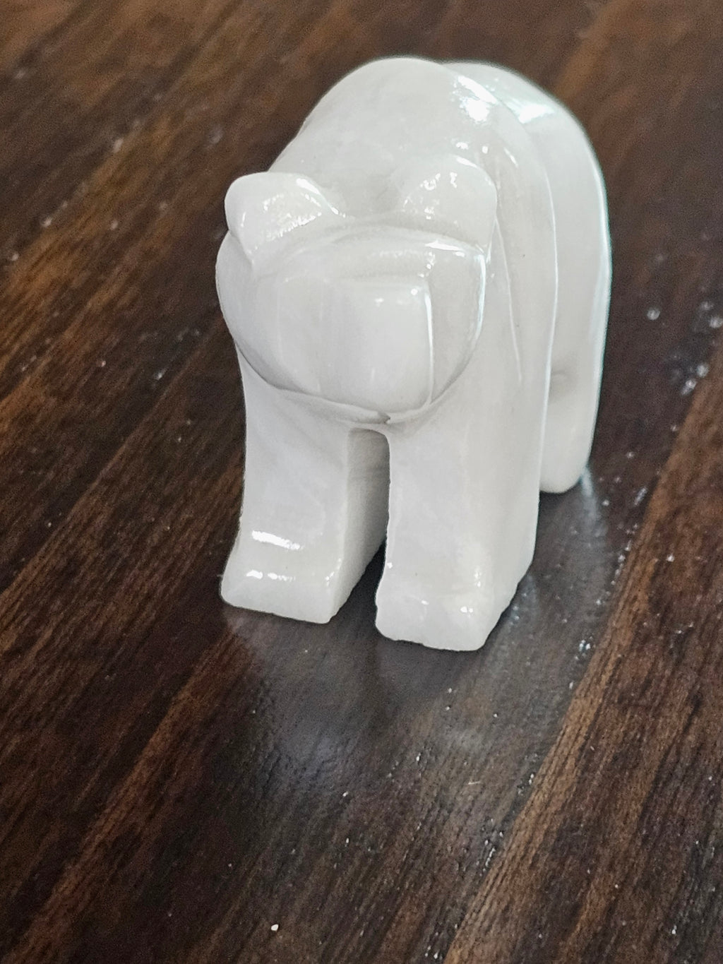 White Onyx Crystal Bear 2 Inch