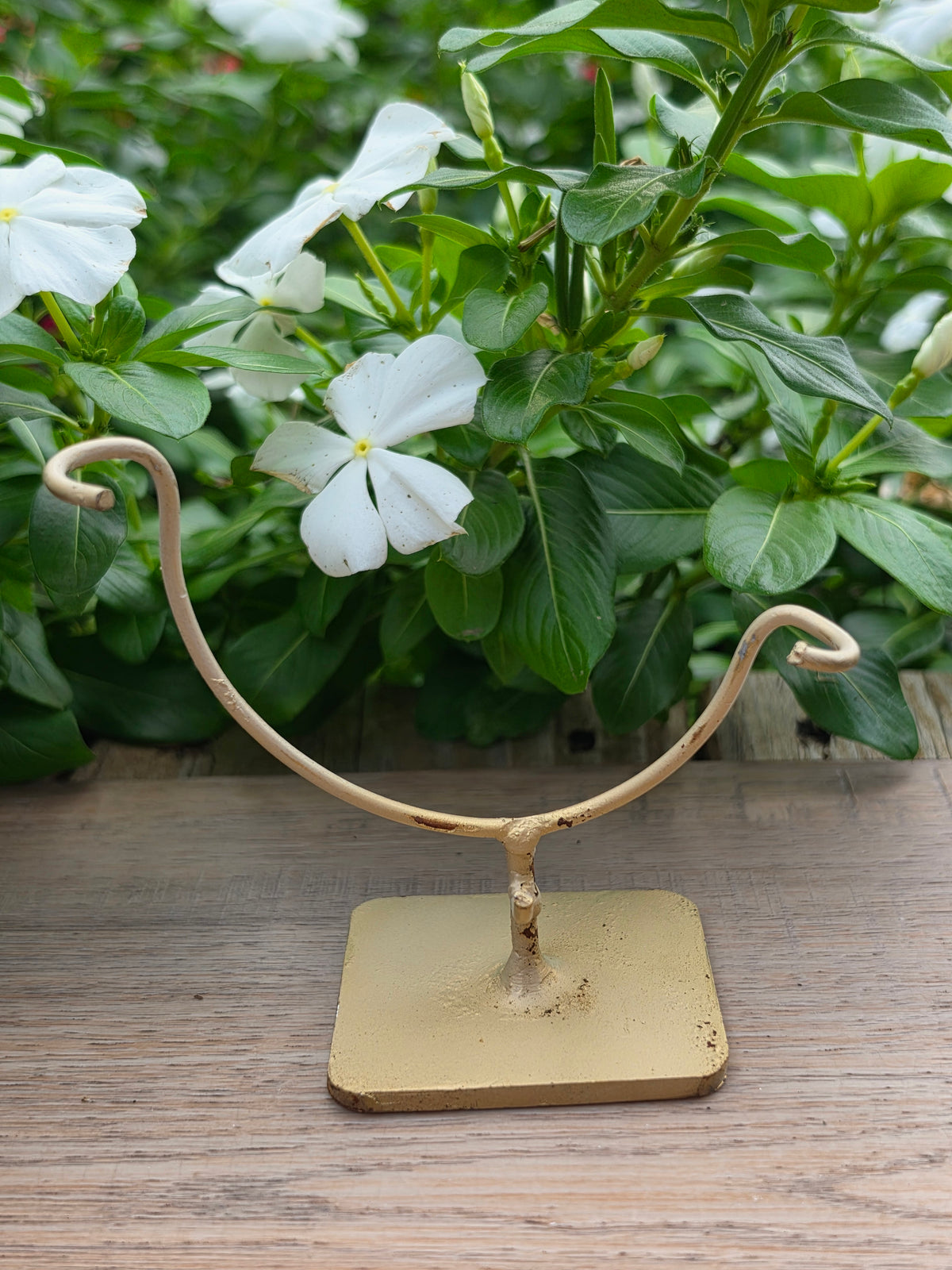 Labradorite Crystal Crescent Moon on Stand