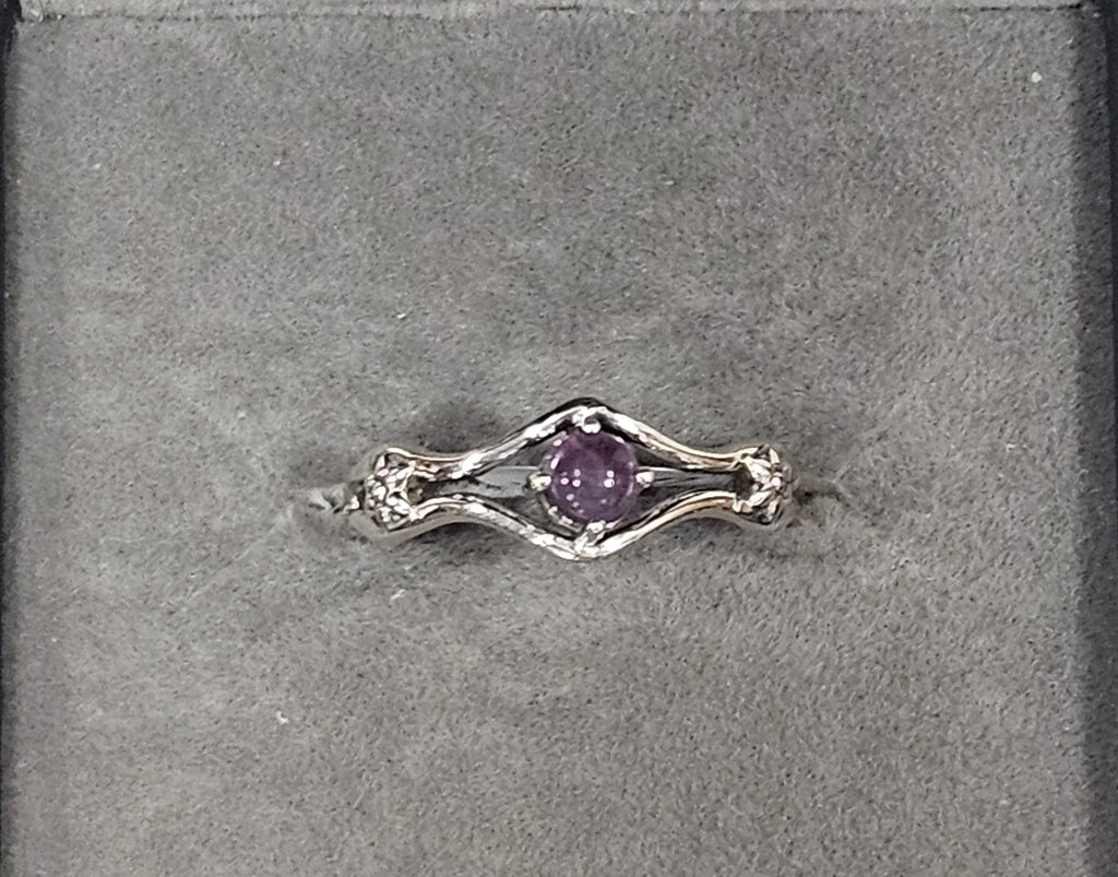 Sterling Silver Amethyst Gemstone Ring 6.5