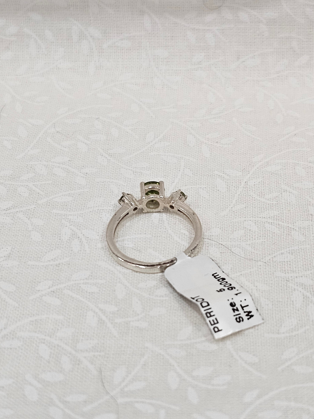 Sterling Silver Peridot Gemstone Ring Open Back - Size 5