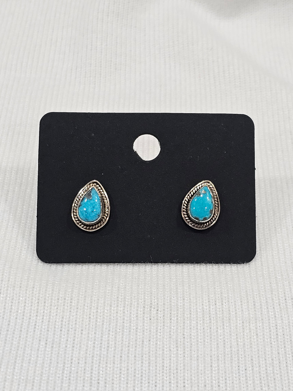 Natural Turquoise Teardrop Earrings