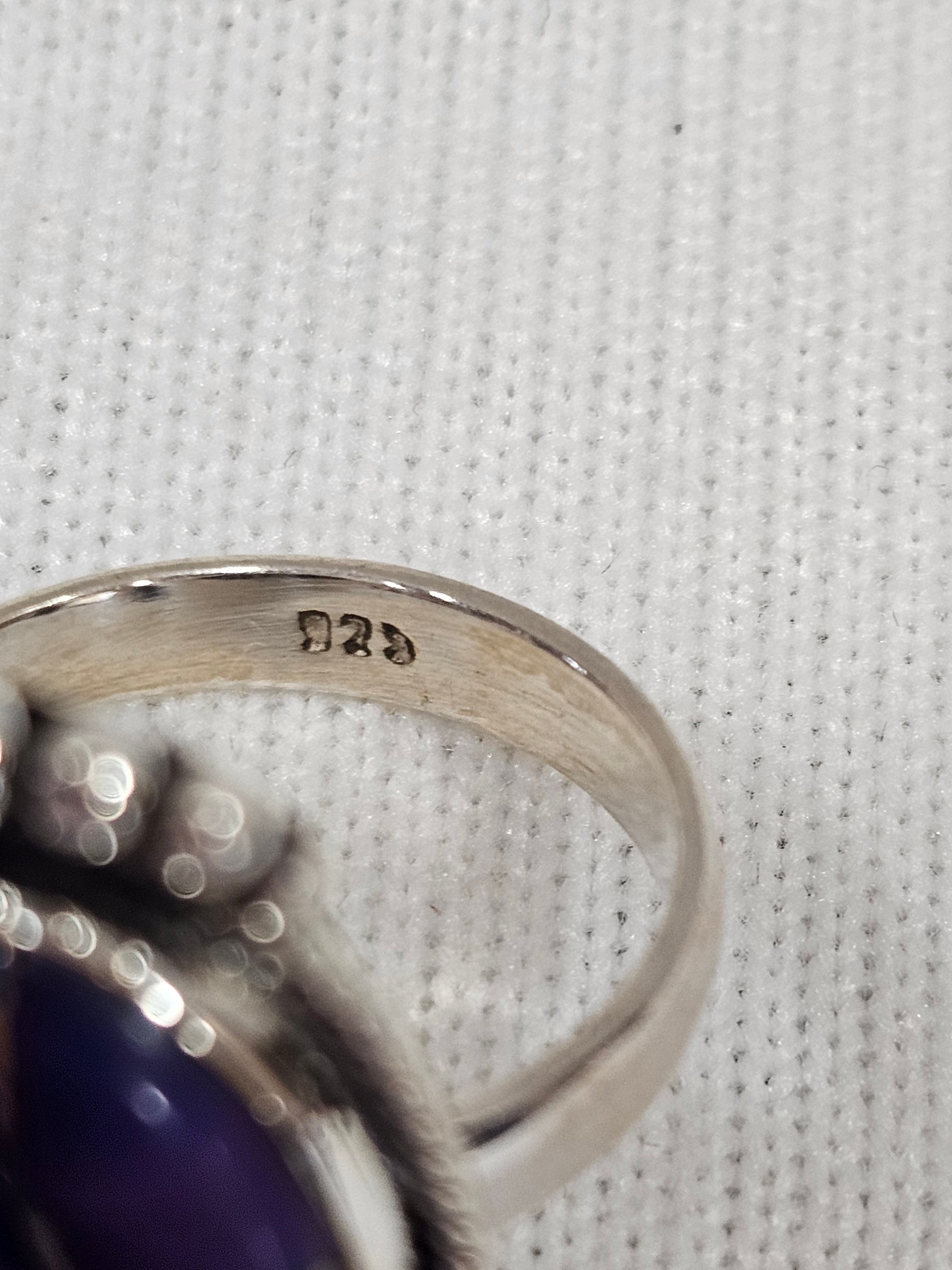 Blue Peacock Dahlia Turquoise 9.25 Sterling Silver Ring 8