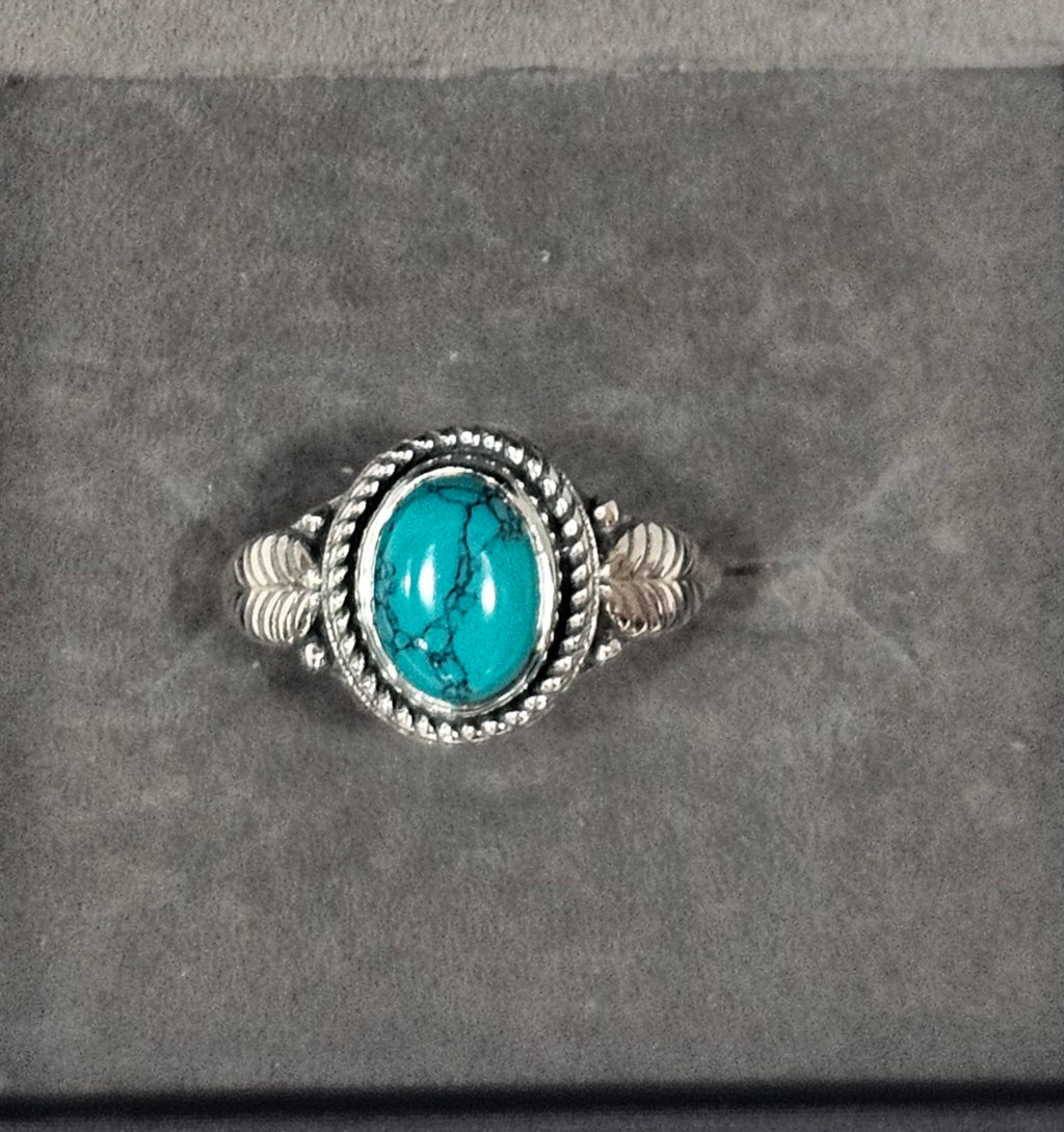 Sterling Silver Turquoise Gemstone Ring 7.5