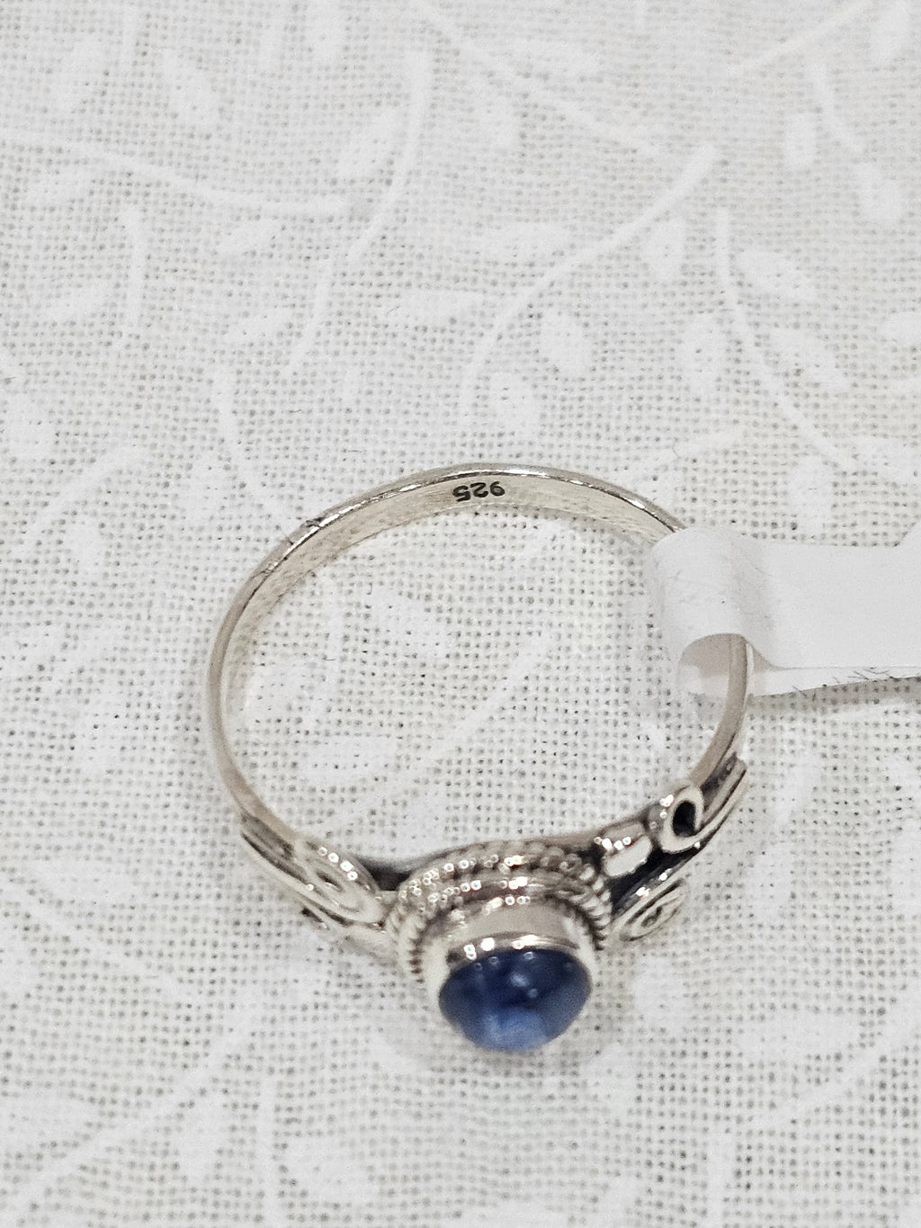 Sterling Silver Lapis Lazuli Gemstone Ring Deep Blue - Size 7.5