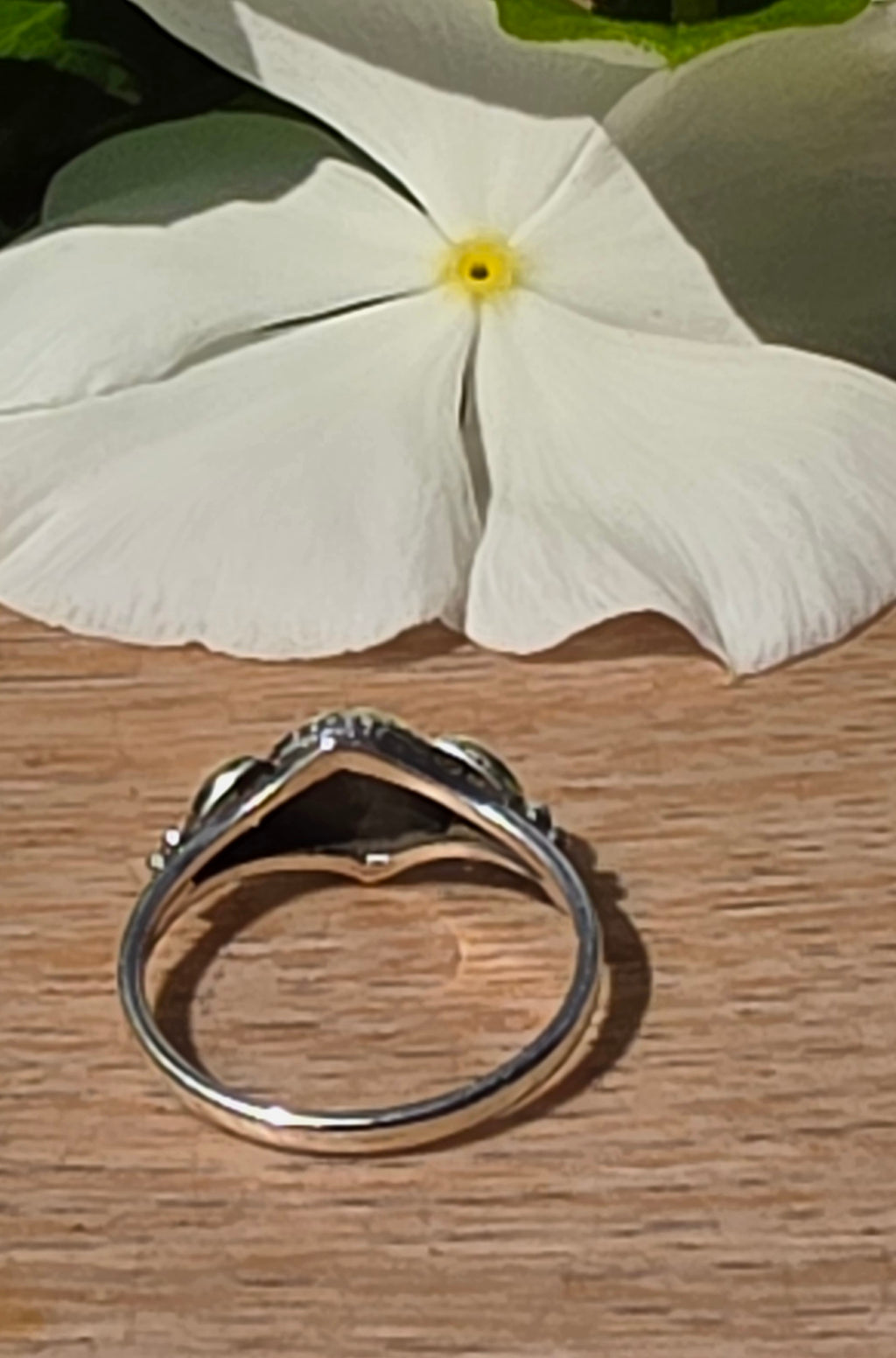 Red-Orange Coral Cabochon Sterling Silver Ring, Size 7