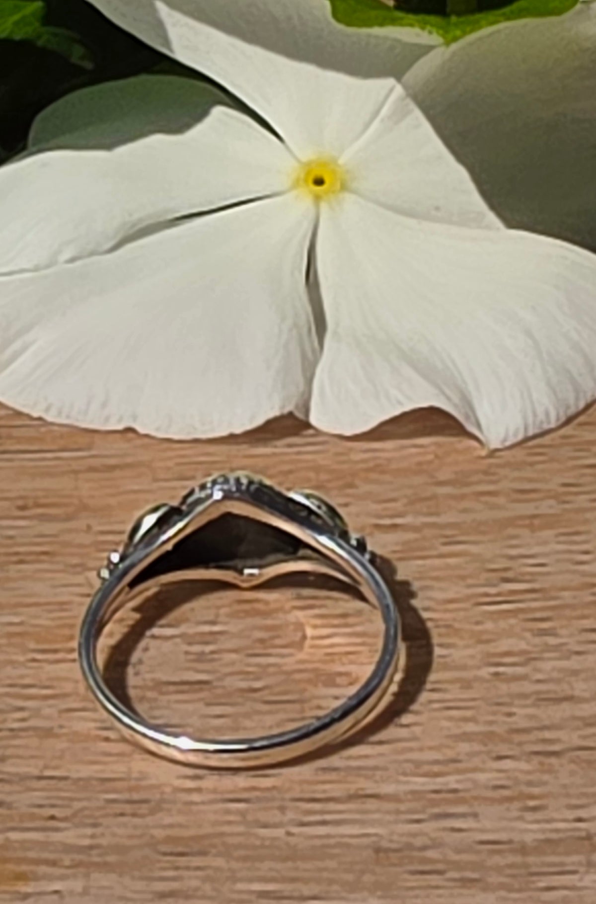 Red-Orange Coral Cabochon Sterling Silver Ring, Size 7