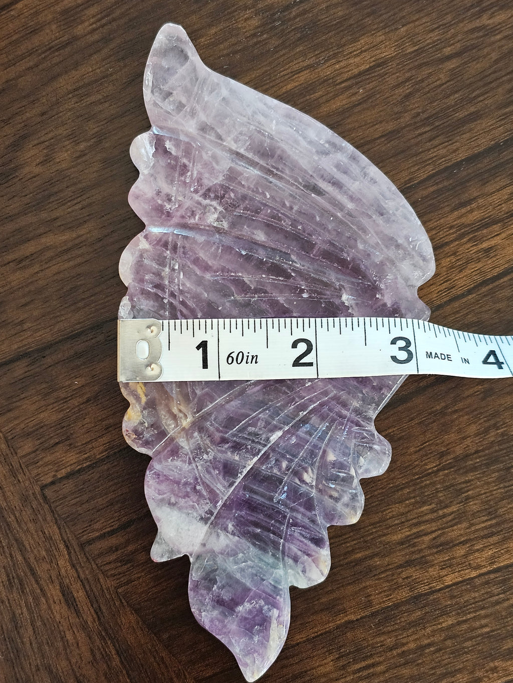 Rainbow Fluorite Crystal Butterfly Wings with Stand