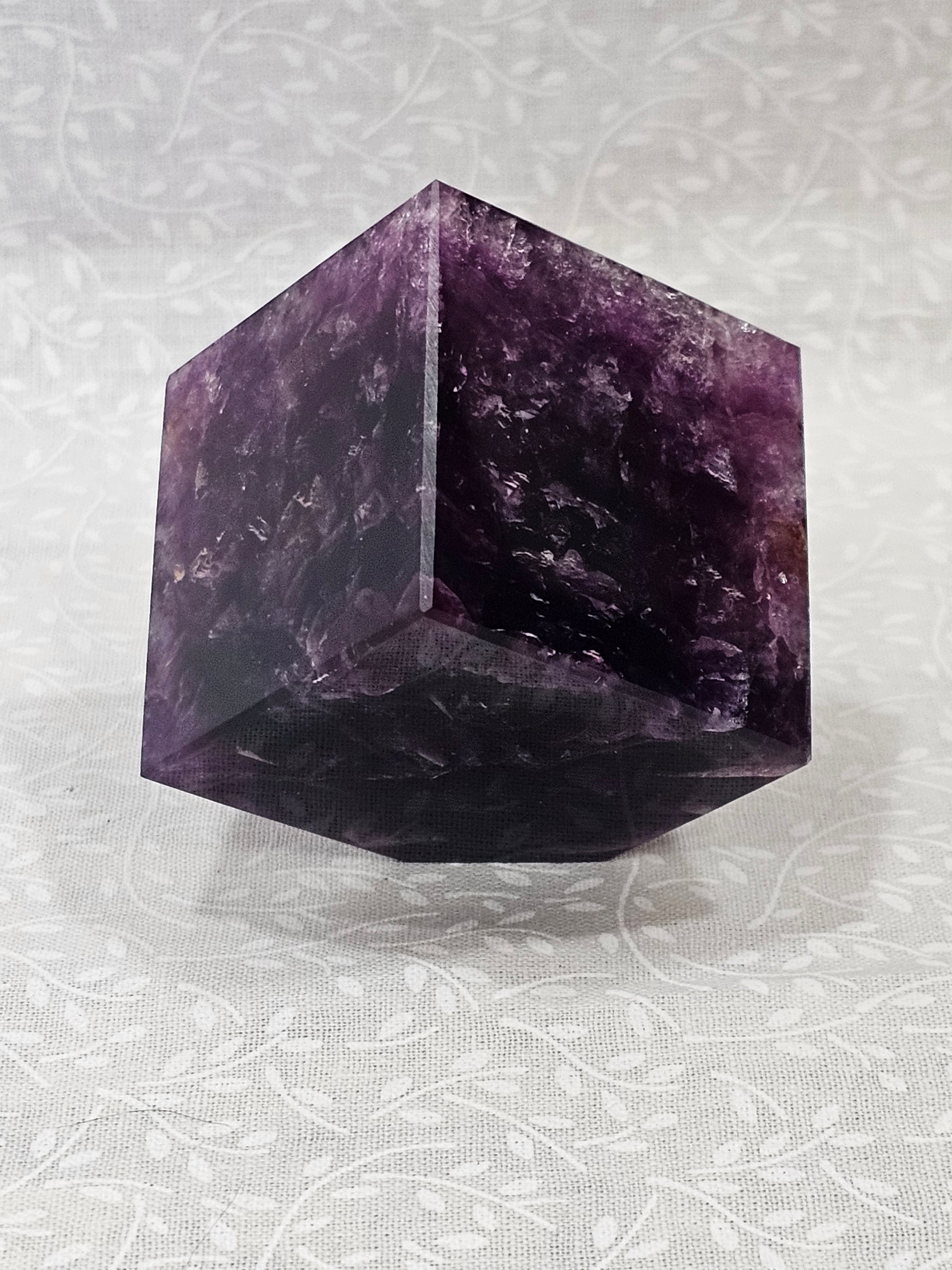 Purple Fluorite Crystal Cube