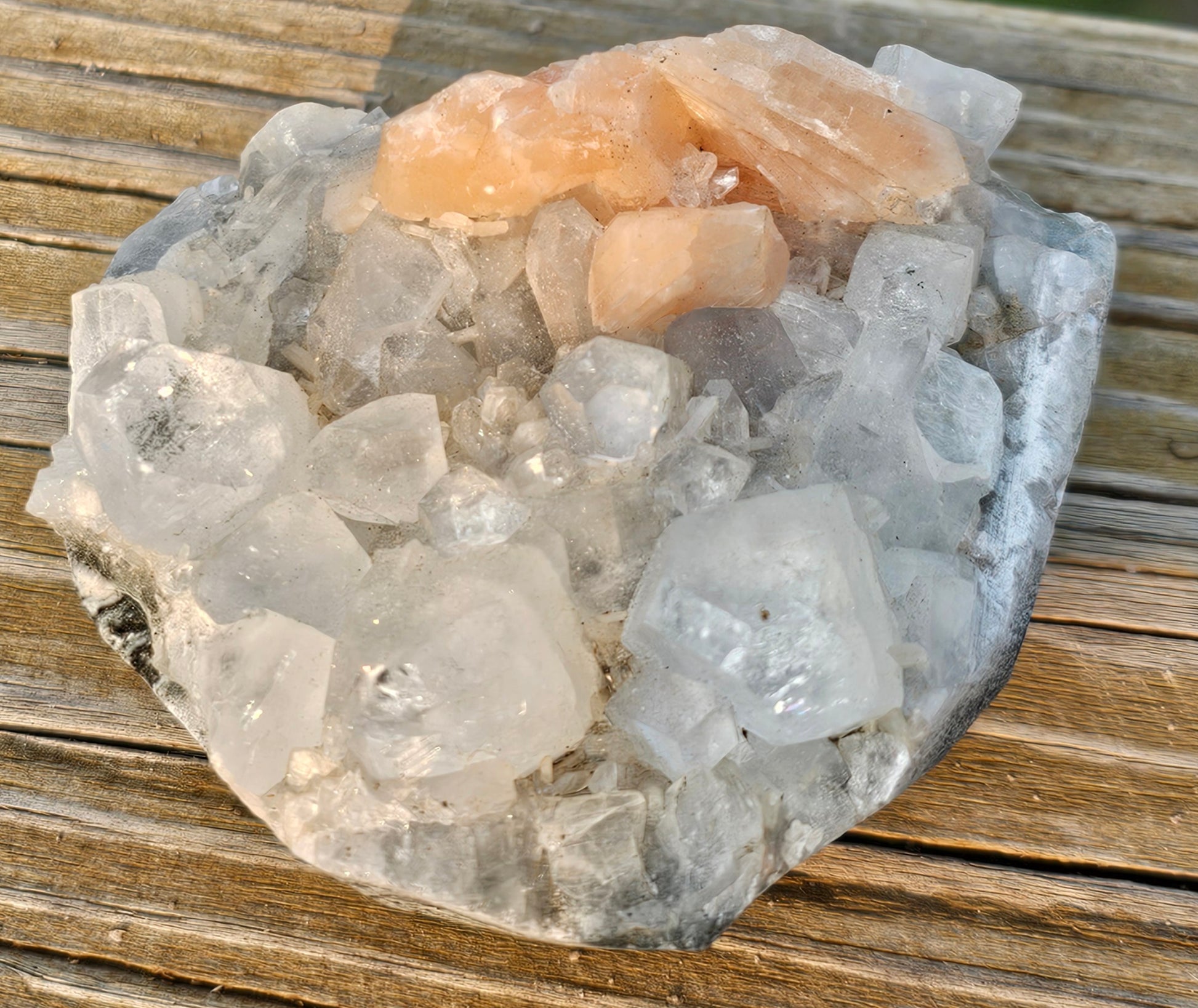 Apophyllite with Stillbite Raw Crystal