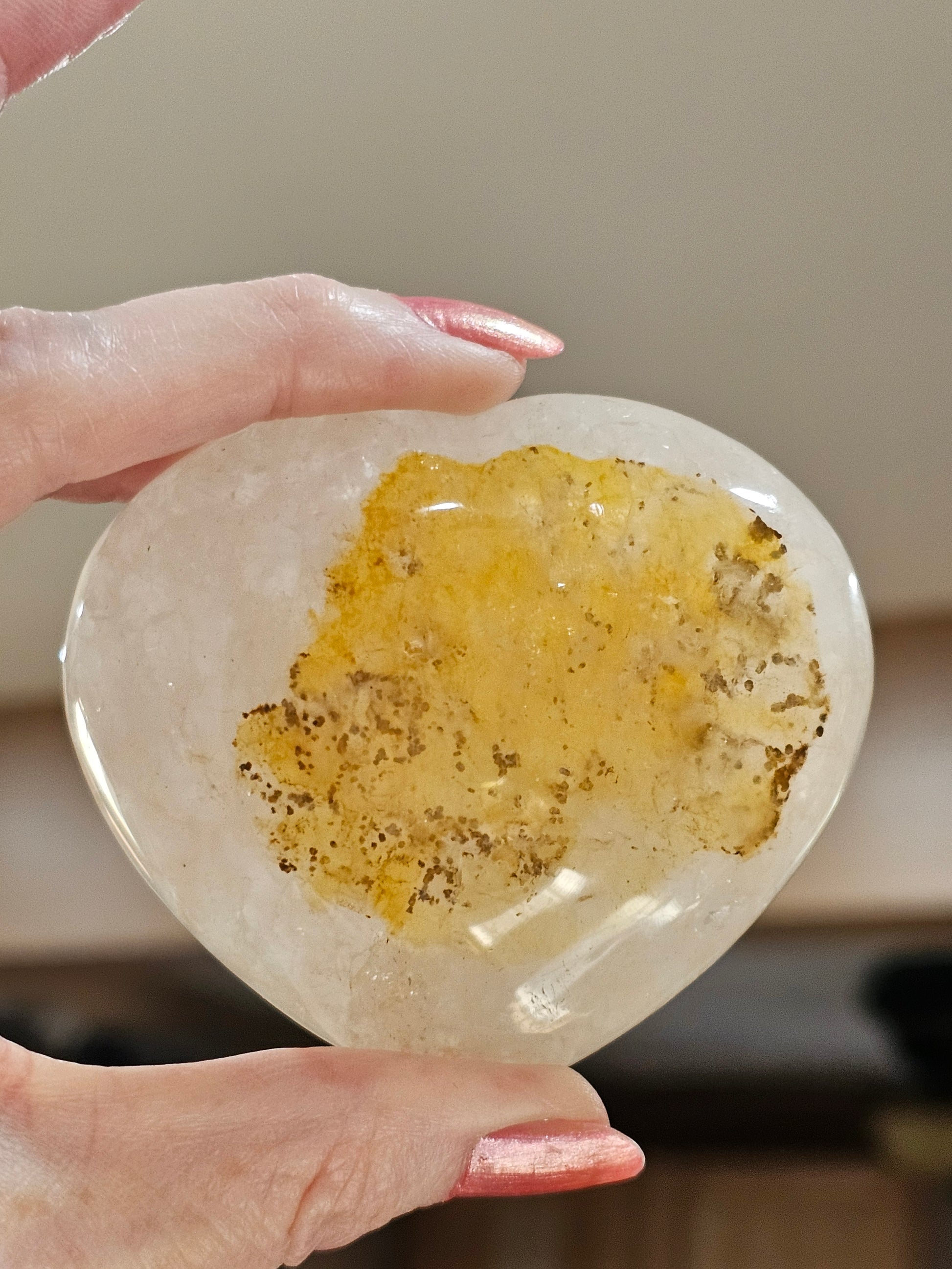 Golden Healer Crystal Heart