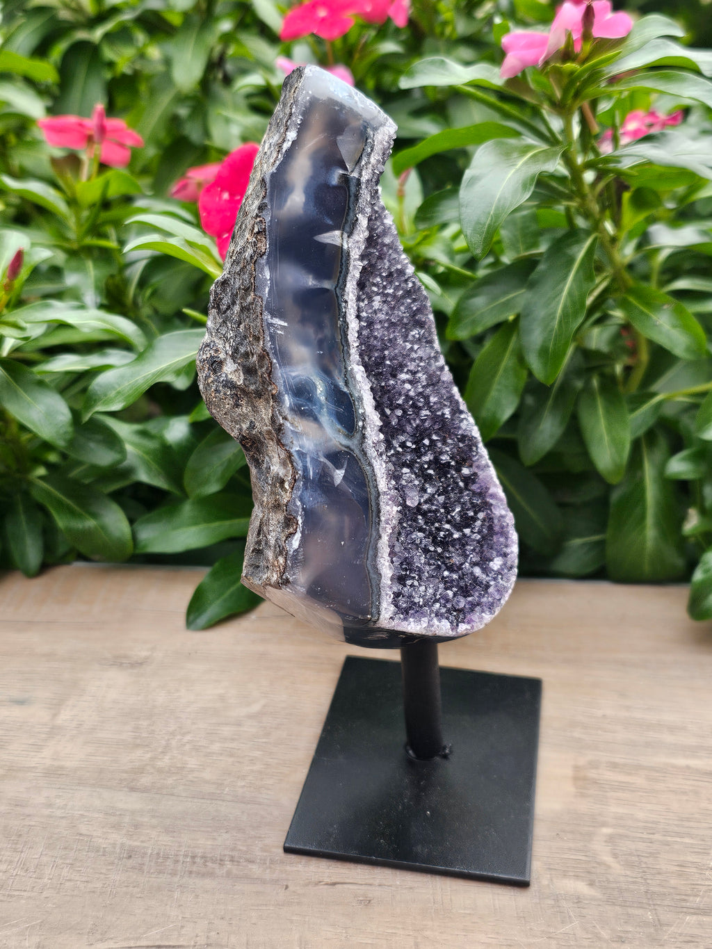 Black Amethyst Raw Crystal On Stand