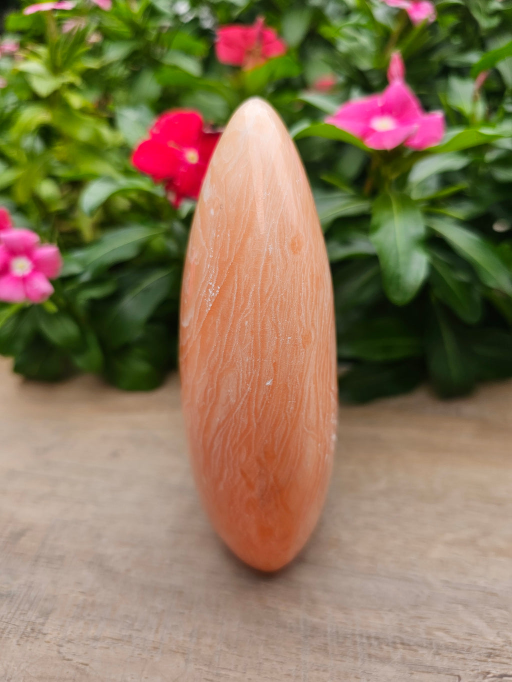 Orange Calcite Crystal Freeform with Light Natural Healing Stone Lamp