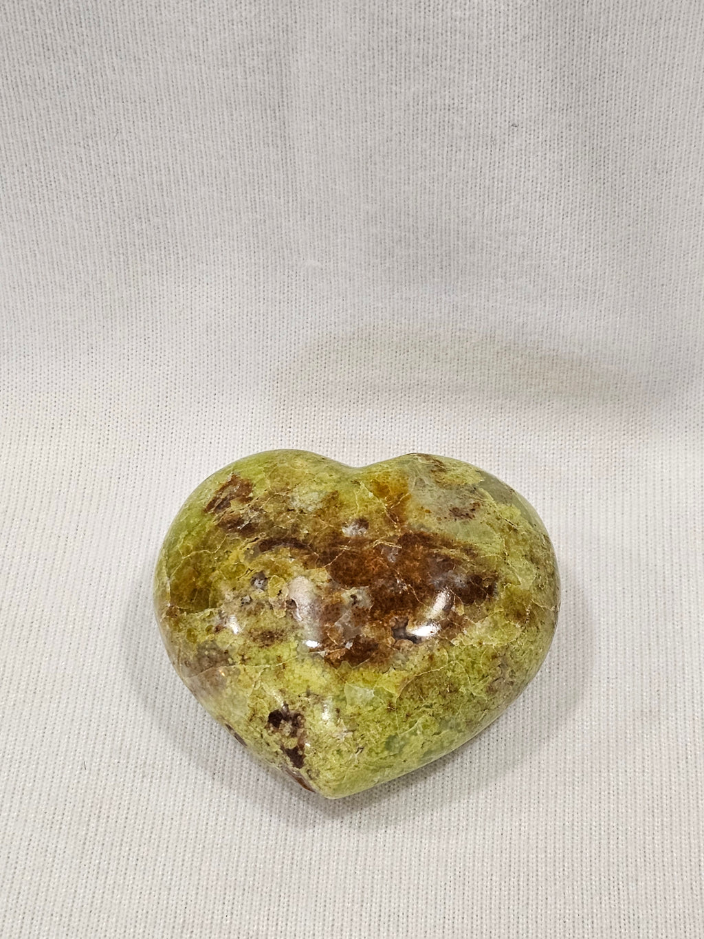 Green Opal Crystal Heart - Natural Polished Stone