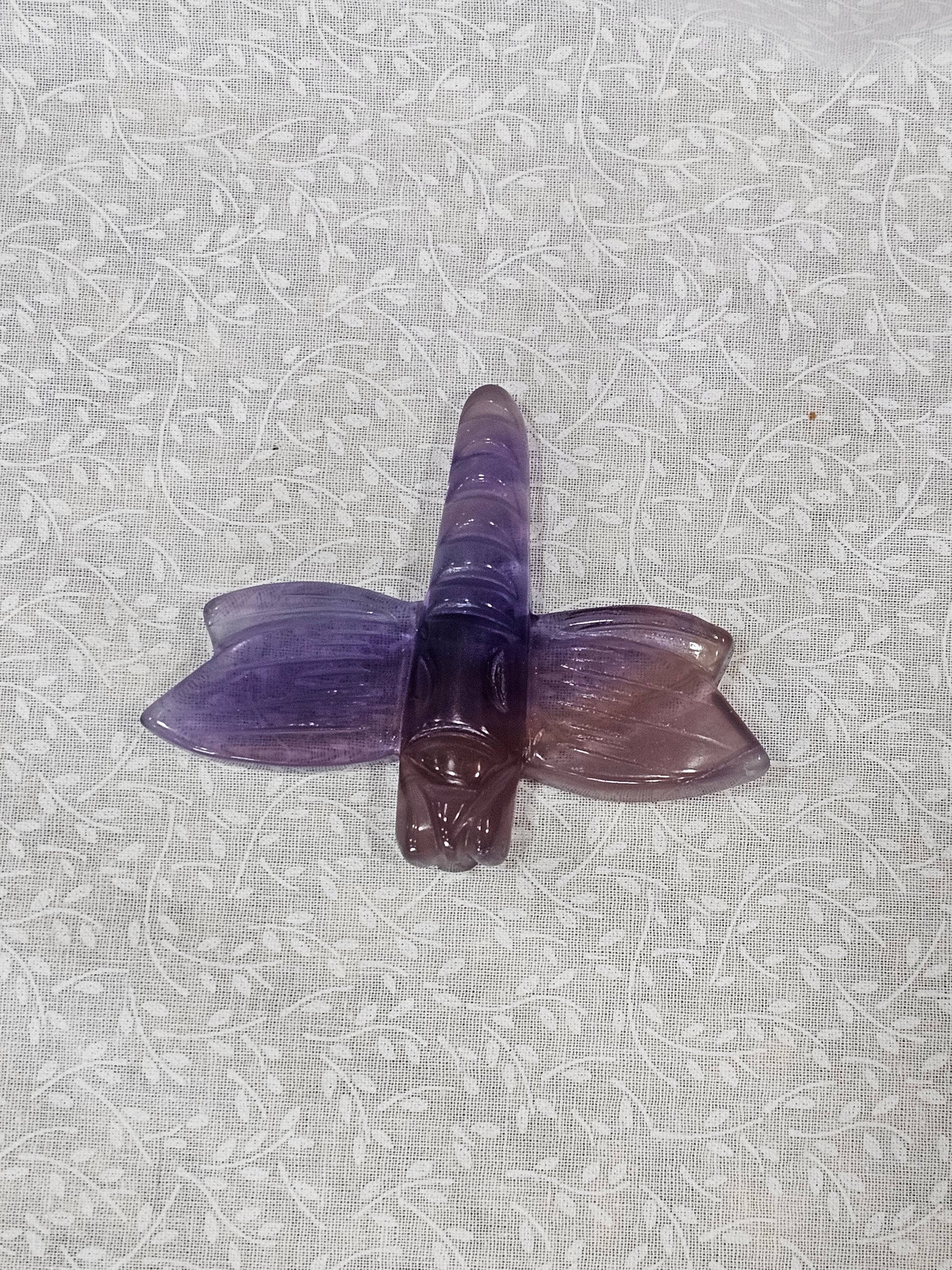 Purple Fluorite Crystal Dragonfly