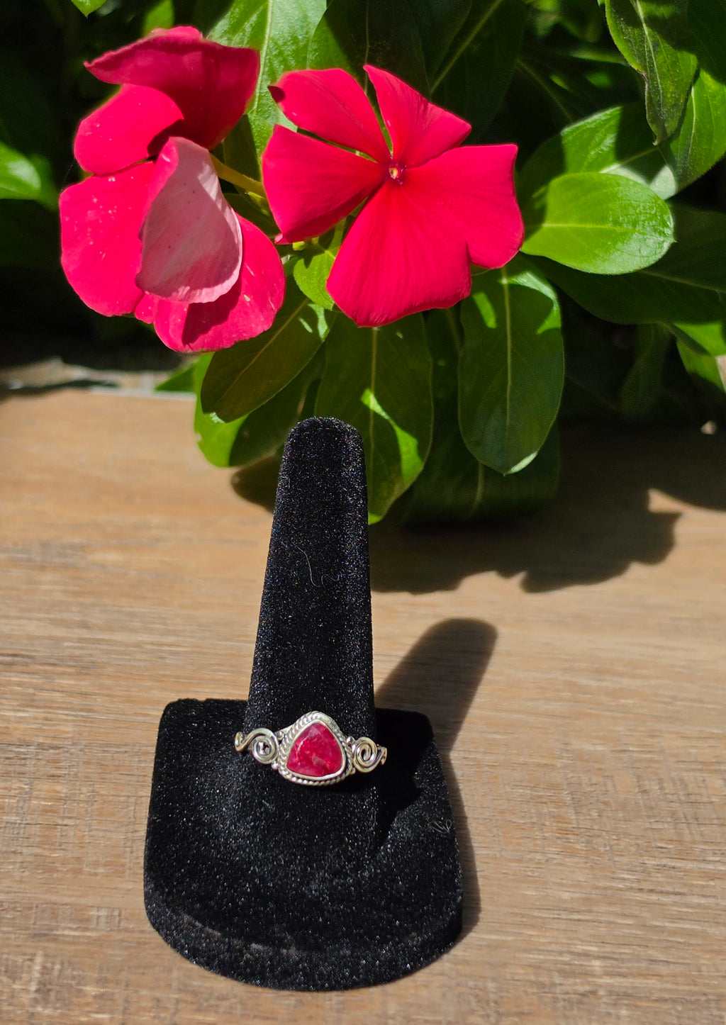 Sterling Silver Ruby Gemstone Ring Size 8