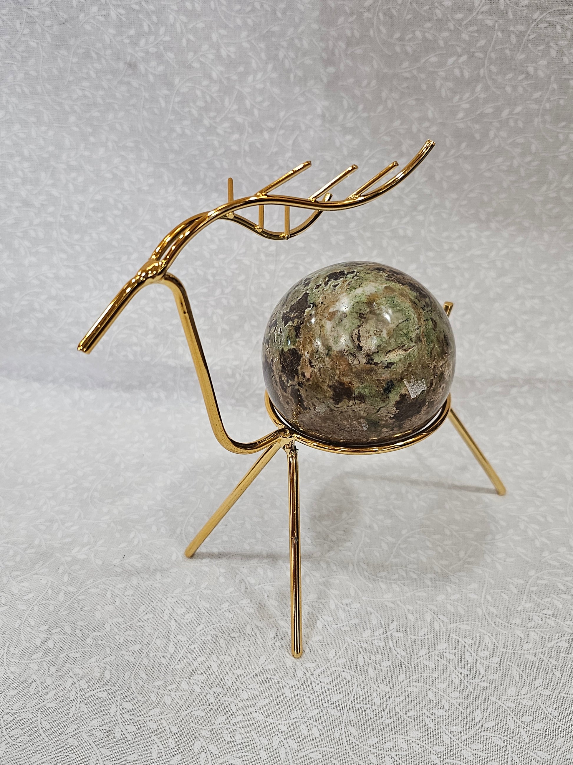Crystal Sphere Holder Stand Deer Design
